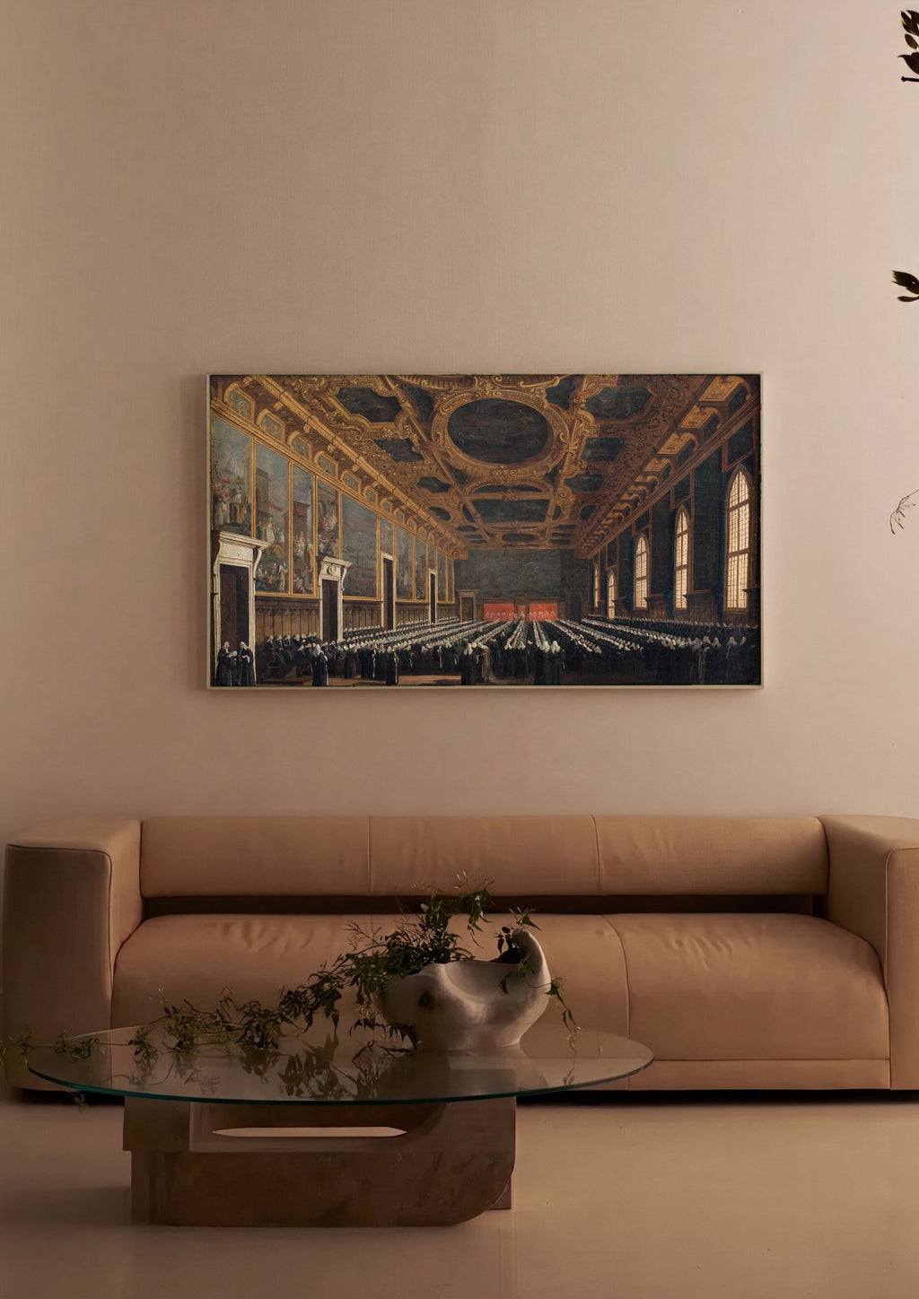 Quadro Decorativo A Sala do Conselho - Canaletto em ambiente decorado