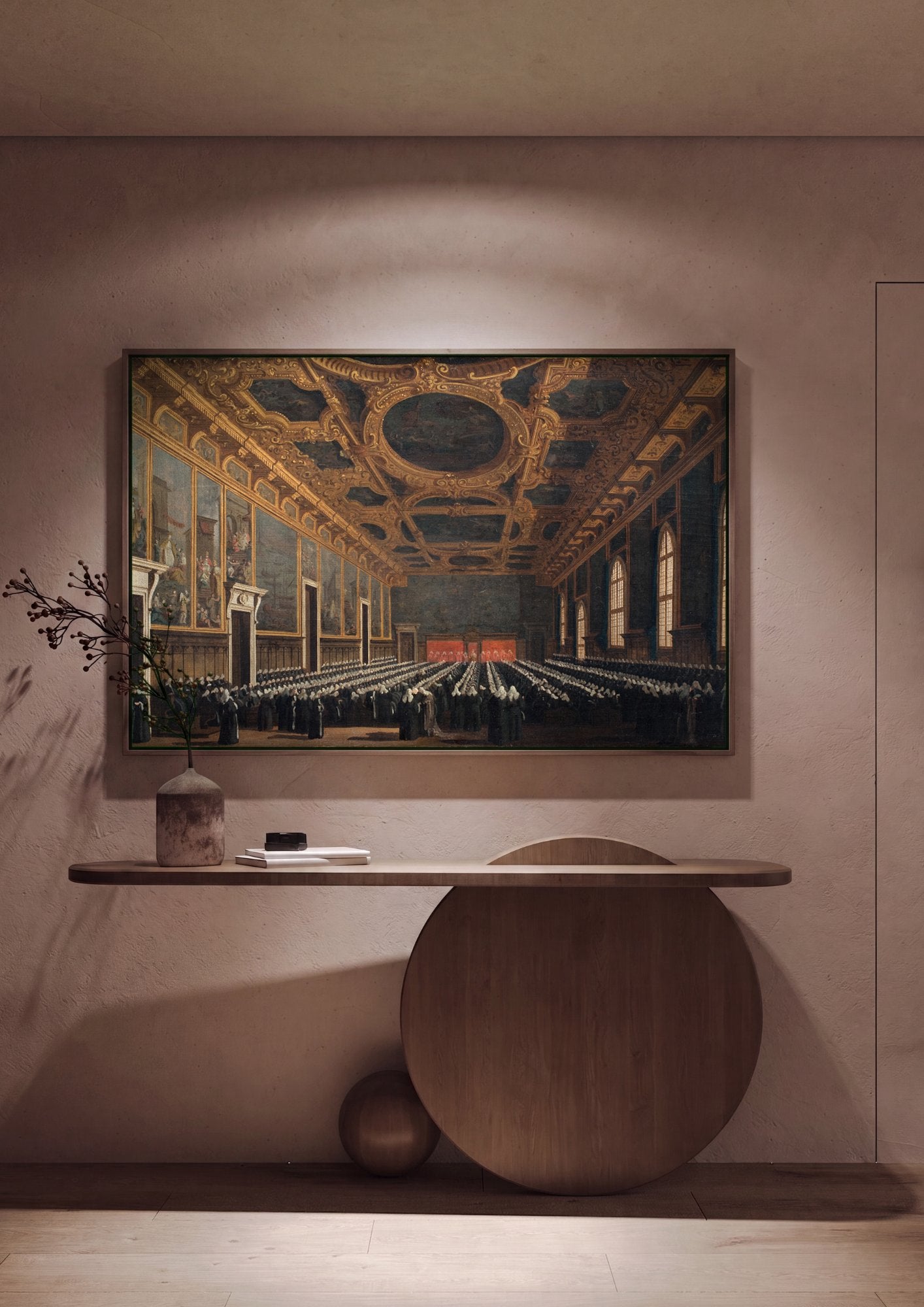 Quadro Decorativo A Sala do Conselho - Canaletto em ambiente decorado