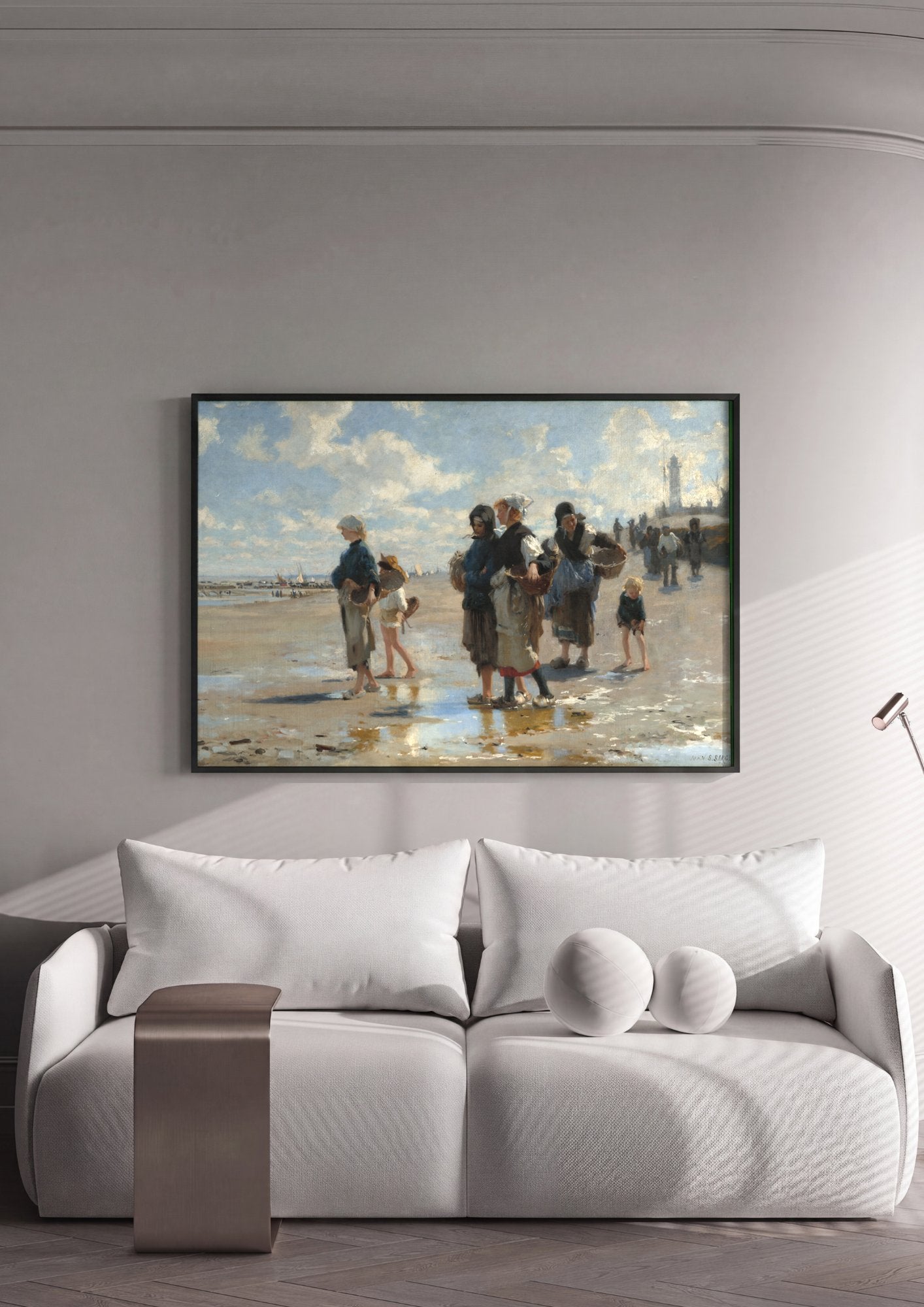 Quadro Decorativo 'Pesca de Ostras em Cancale' - John Singer Sargent em ambiente decorado