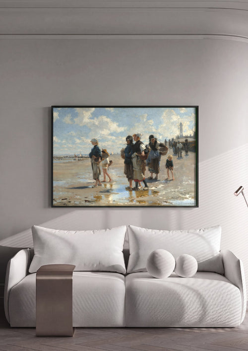 Quadro Decorativo 'Pesca de Ostras em Cancale' - John Singer Sargent em ambiente decorado