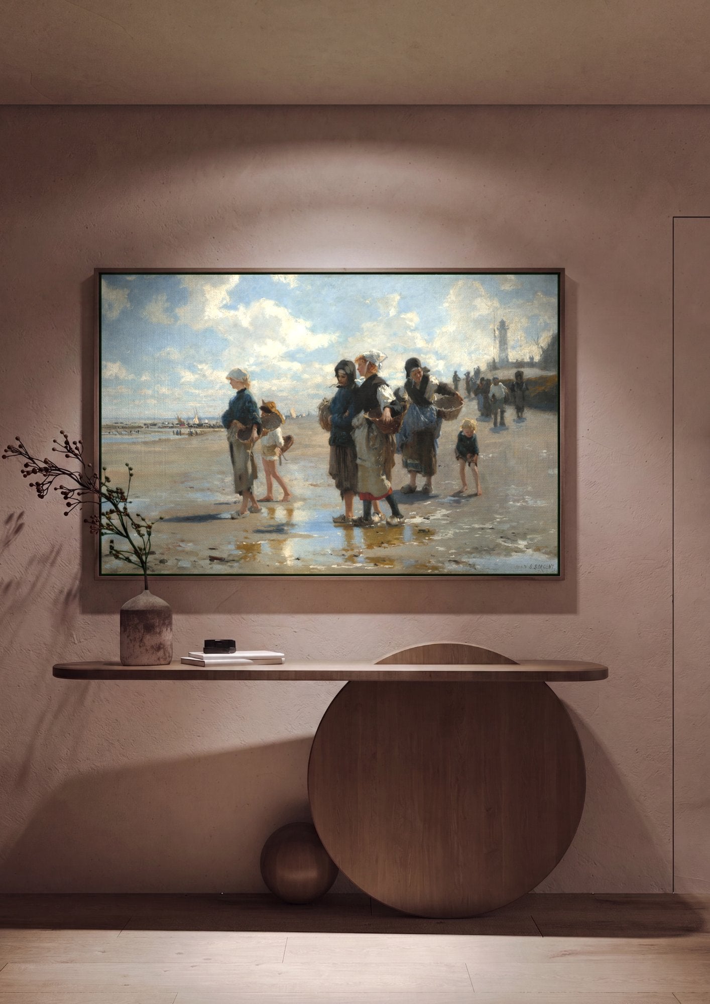 Quadro Decorativo 'Pesca de Ostras em Cancale' - John Singer Sargent em ambiente decorado