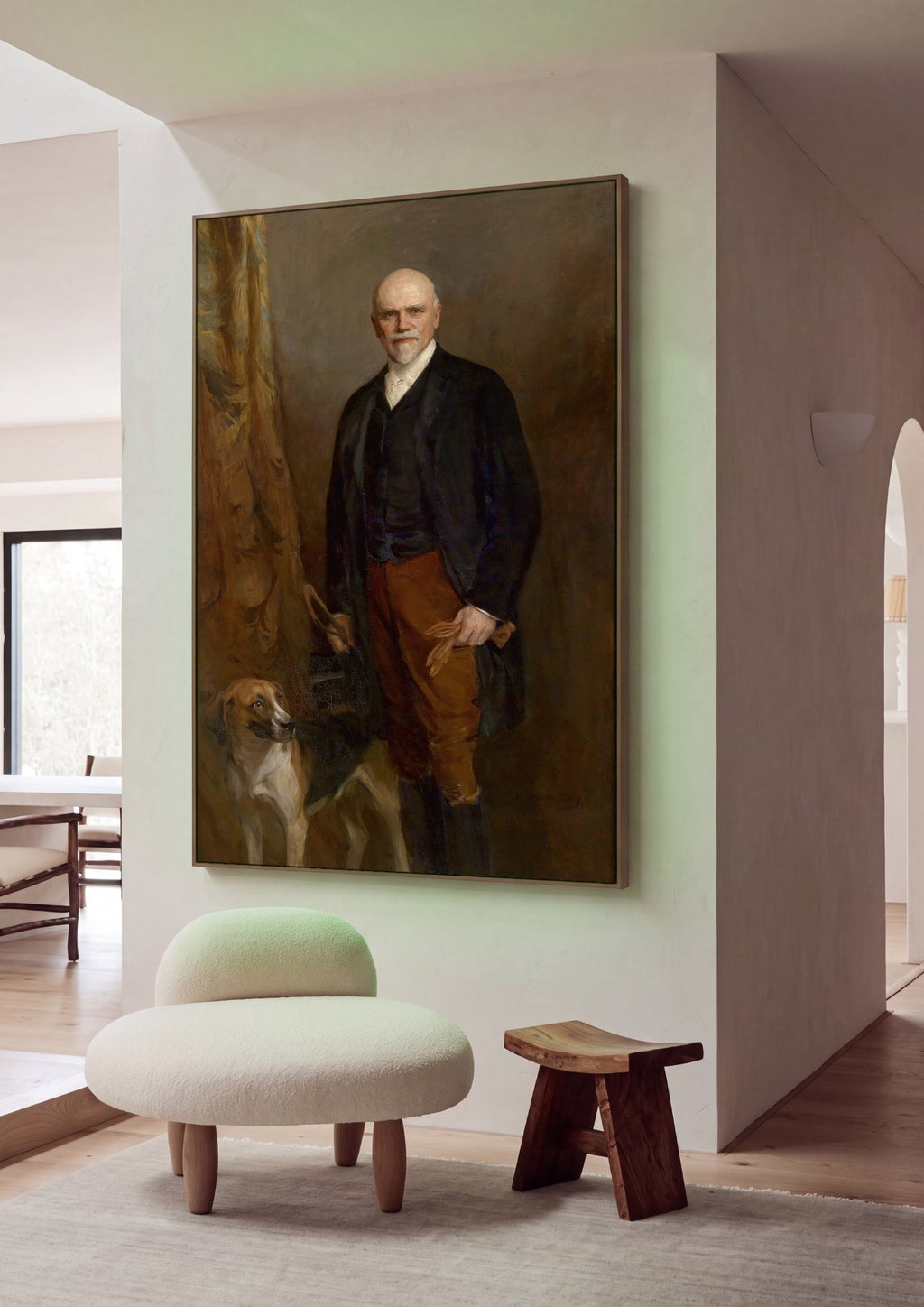 Quadro Decorativo Retrato de Homem e Cão de Caça - Philip Alexius de László em ambiente decorado