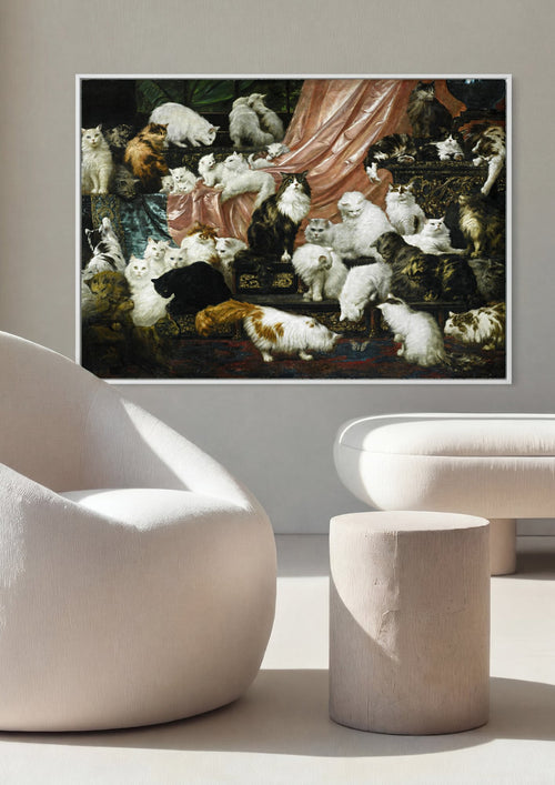 Quadro Decorativo 'O Amante dos Gatos' - Carl Kahler em ambiente decorado