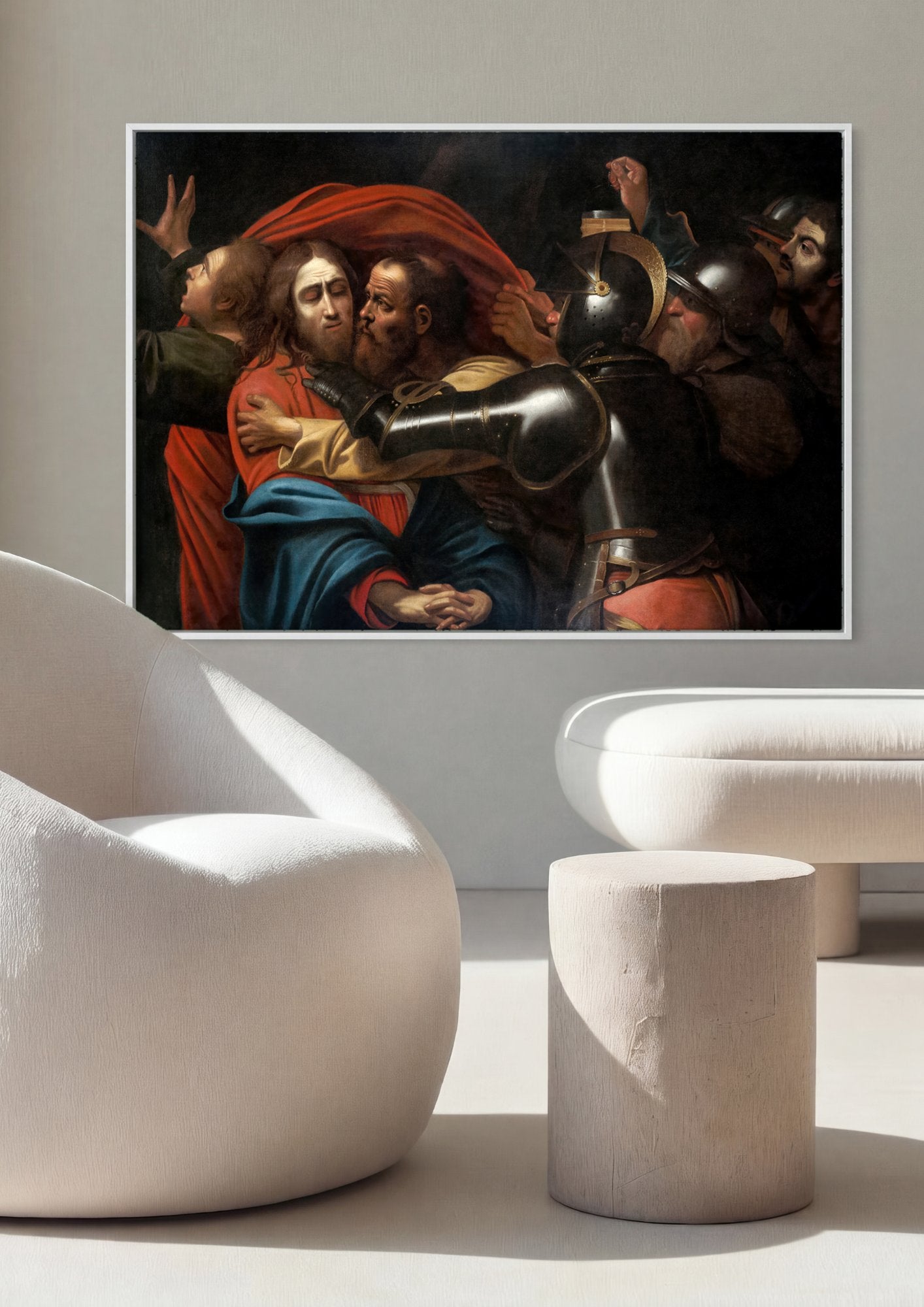 Quadro Decorativo A Prisão de Cristo - Caravaggio em ambiente decorado