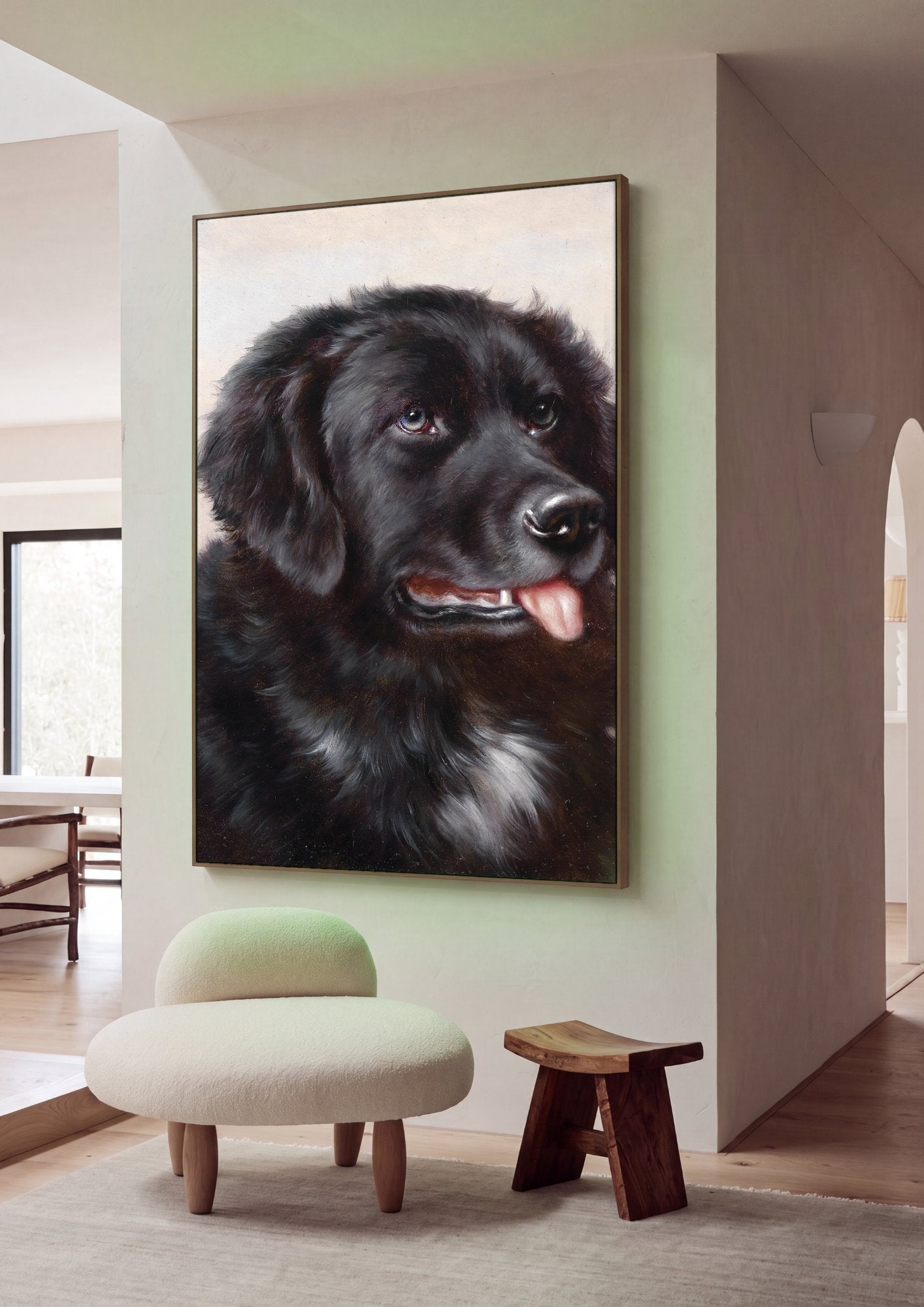 Quadro Decorativo Cão Labrador Negro - Carl Reichert em ambiente decorado