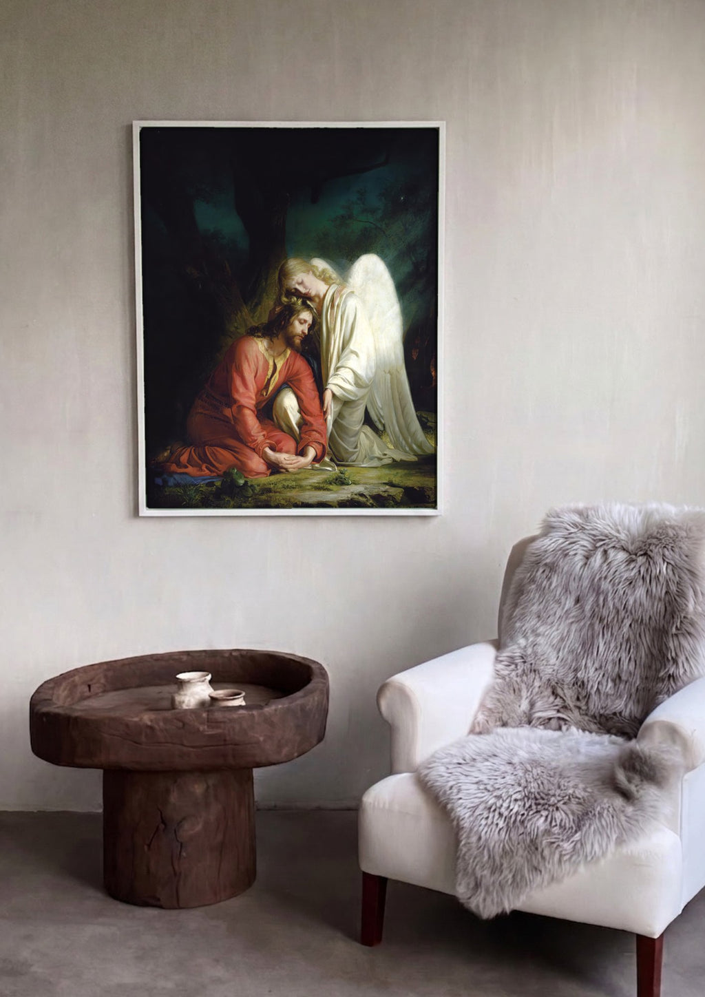 Quadro Decorativo Jesus no Getsêmani - Carl Bloch em ambiente decorado