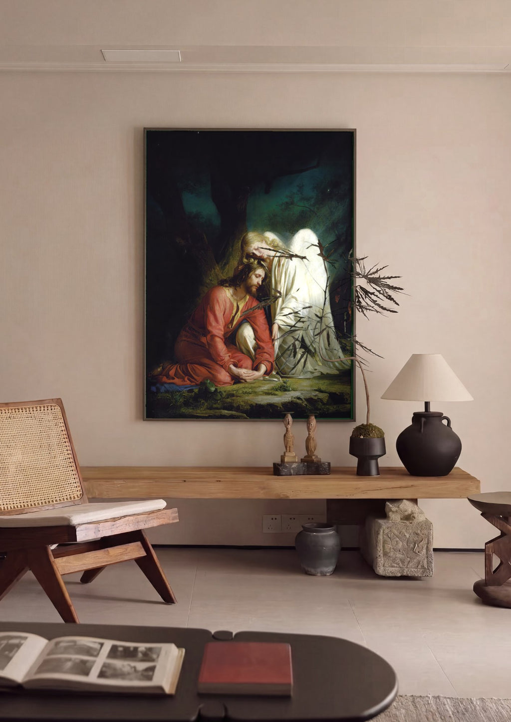 Quadro Decorativo Jesus no Getsêmani - Carl Bloch em ambiente decorado