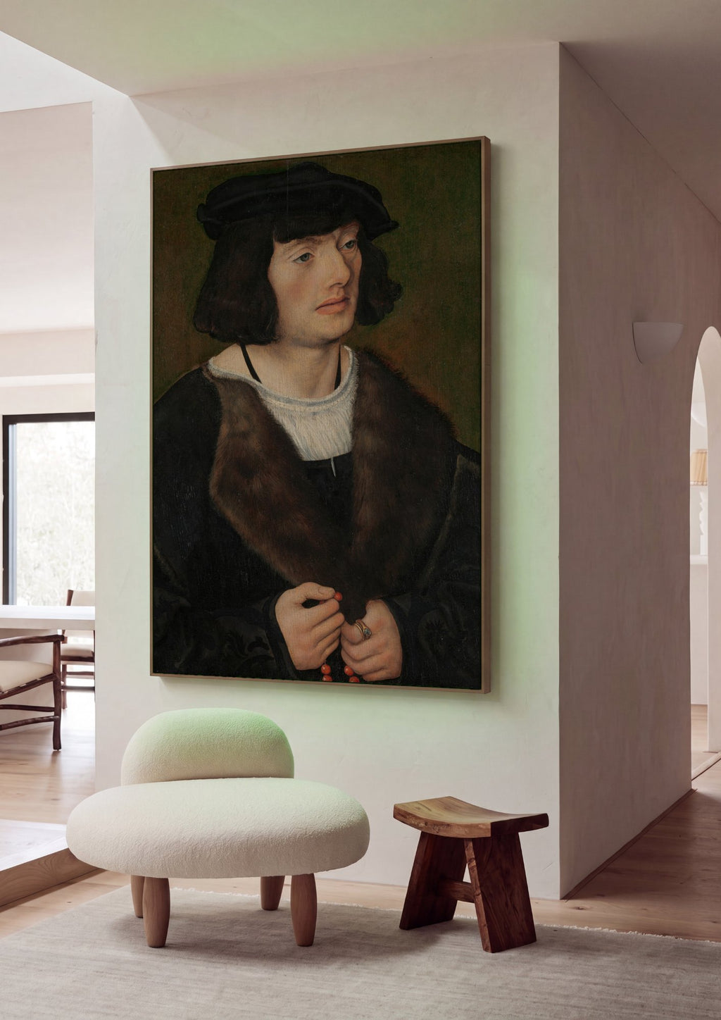 Quadro Decorativo Retrato de Jovem - Lucas Cranach, o Velho em ambiente decorado