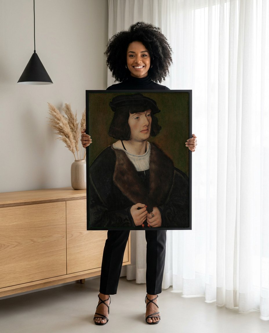 Quadro Decorativo Retrato de Jovem - Lucas Cranach, o Velho com modelo em ambiente