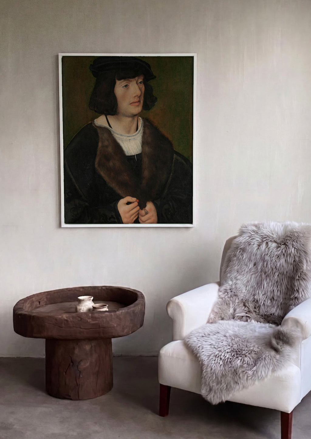 Quadro Decorativo Retrato de Jovem - Lucas Cranach, o Velho em ambiente decorado