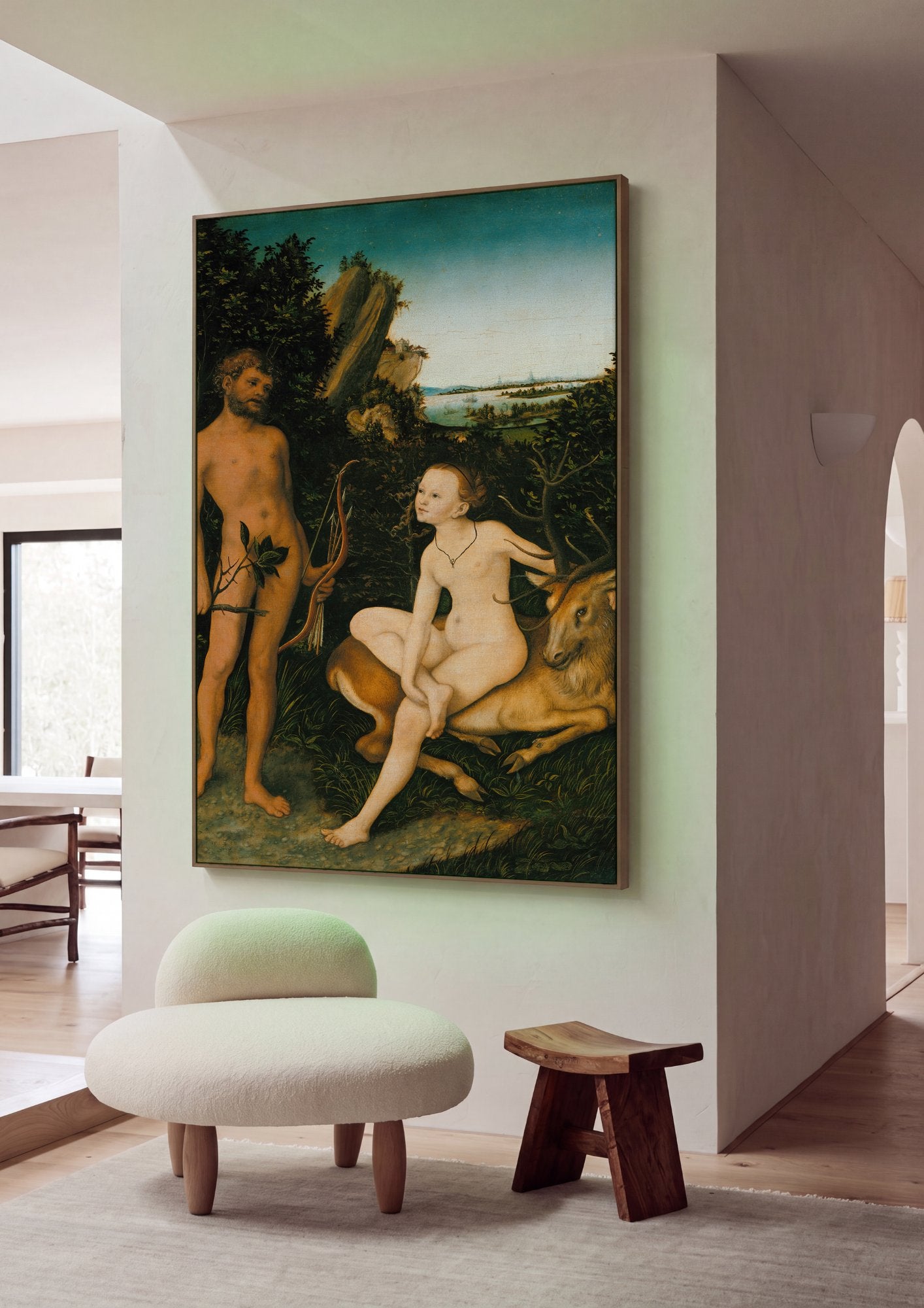 Quadro Decorativo A Ninfa da Fonte - Lucas Cranach, o Velho em ambiente decorado