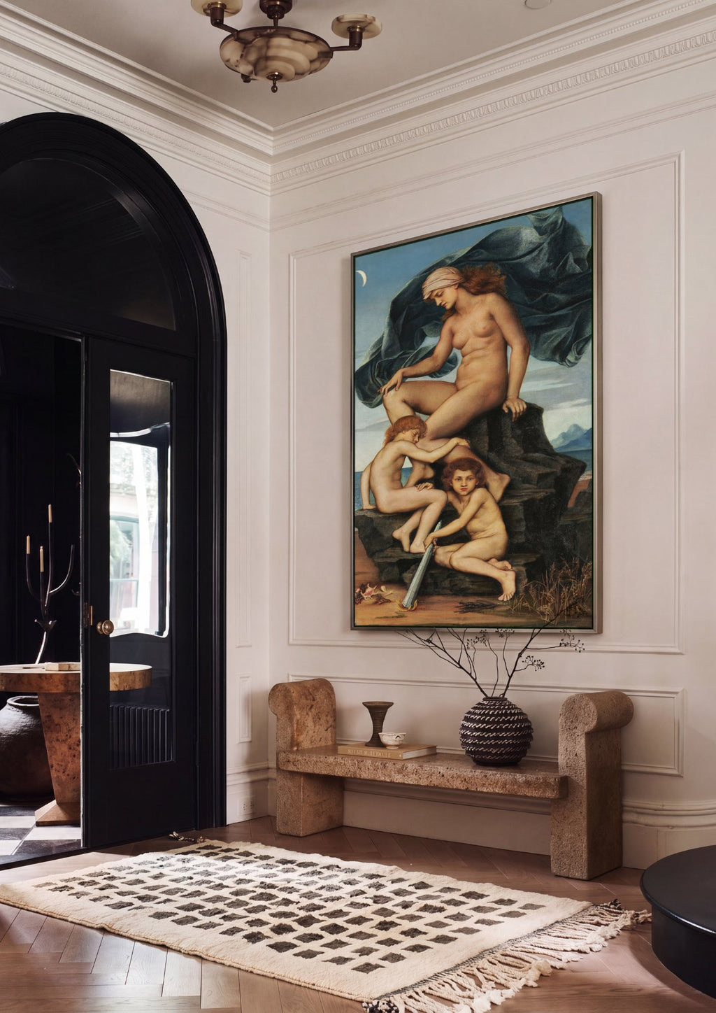 Quadro Decorativo A Noite e as Crianças da Noite - Evelyn De Morgan em ambiente decorado
