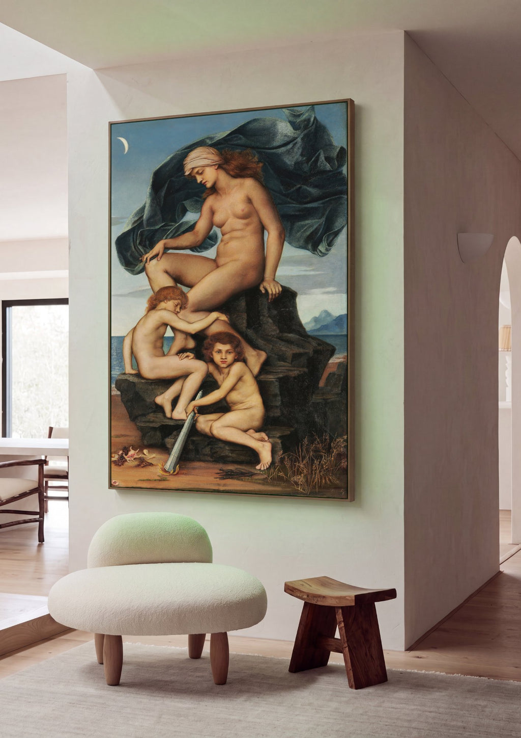 Quadro Decorativo A Noite e as Crianças da Noite - Evelyn De Morgan em ambiente decorado