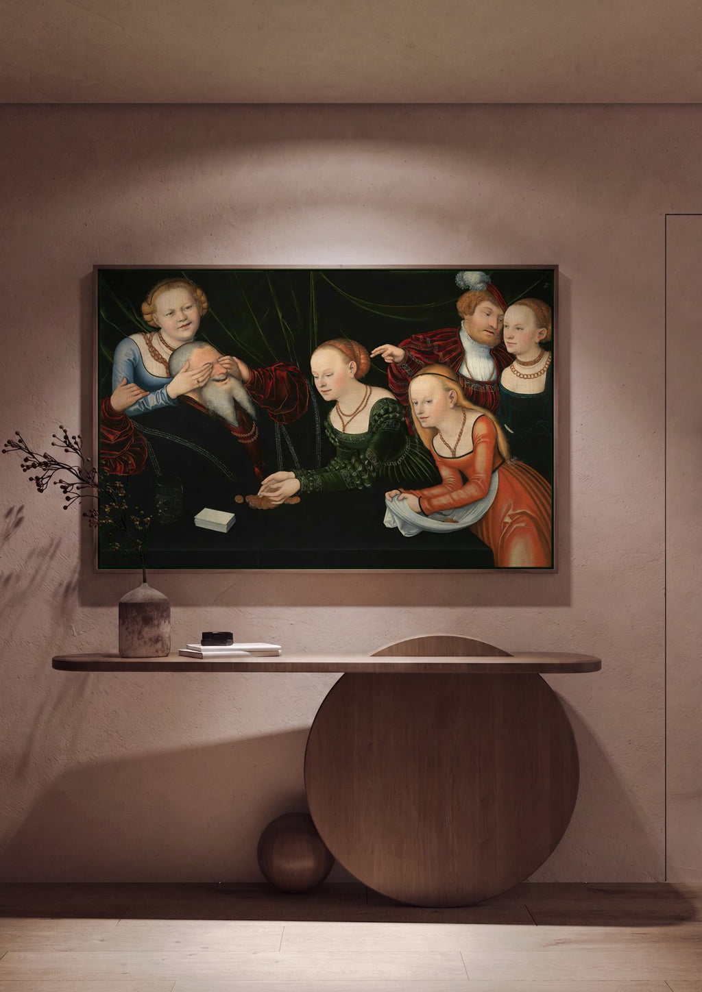 Quadro Decorativo A Idade de Ouro - Lucas Cranach, o Velho em ambiente decorado