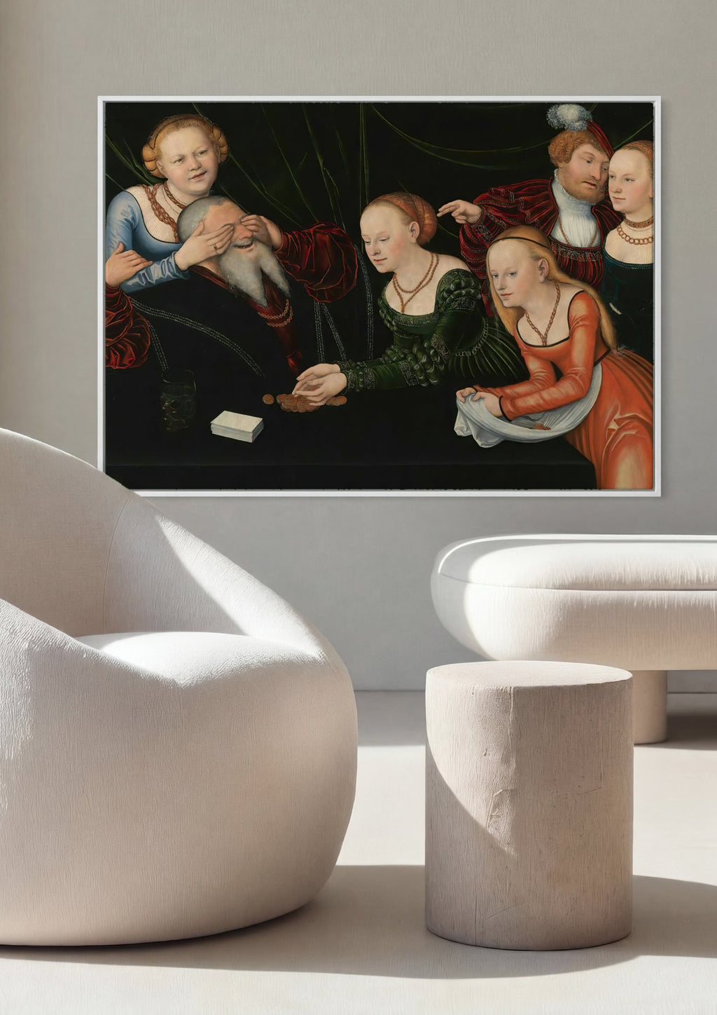 Quadro Decorativo A Idade de Ouro - Lucas Cranach, o Velho em ambiente decorado