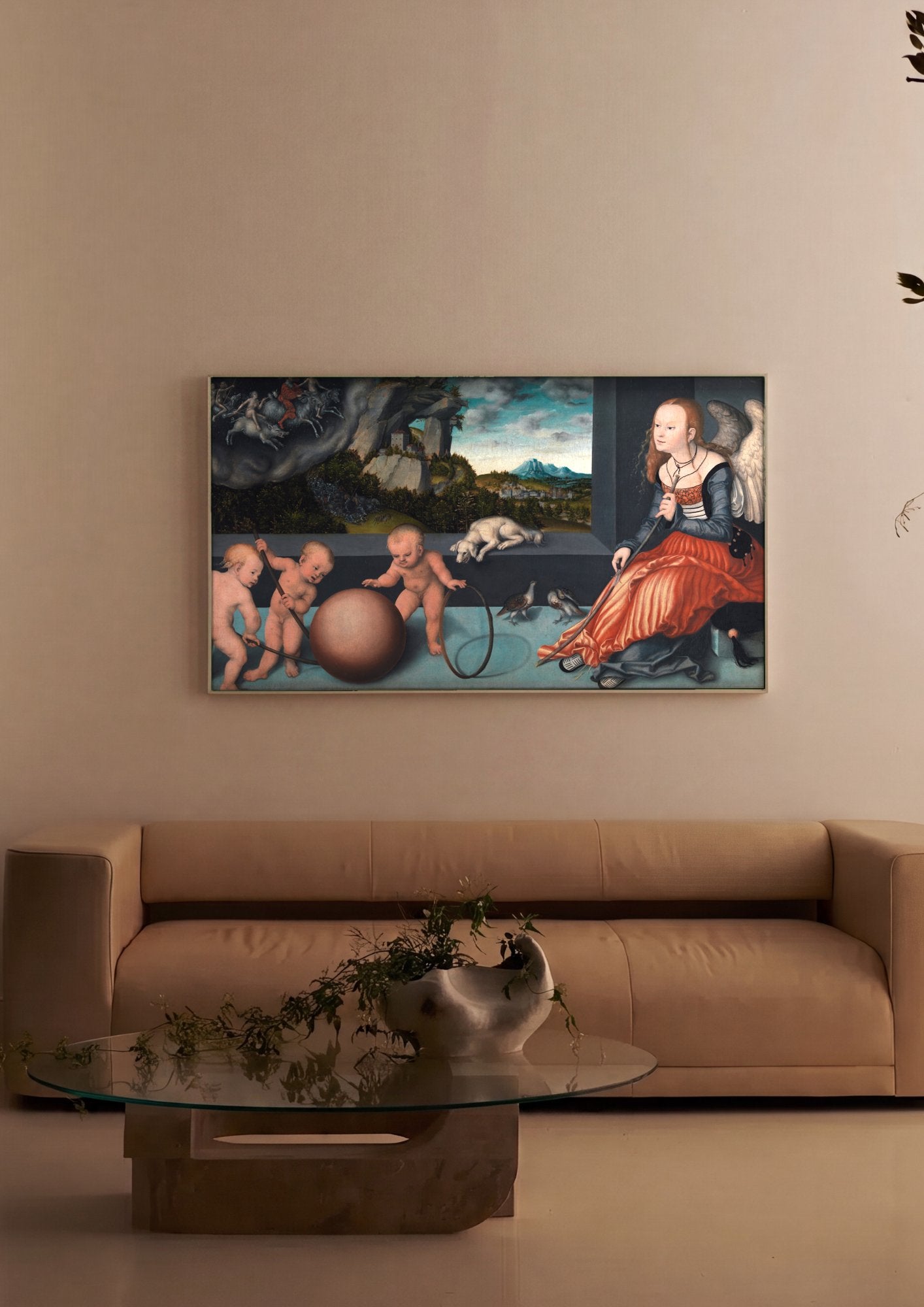 Quadro Decorativo A Idade de Ouro - Lucas Cranach, o Velho em ambiente decorado