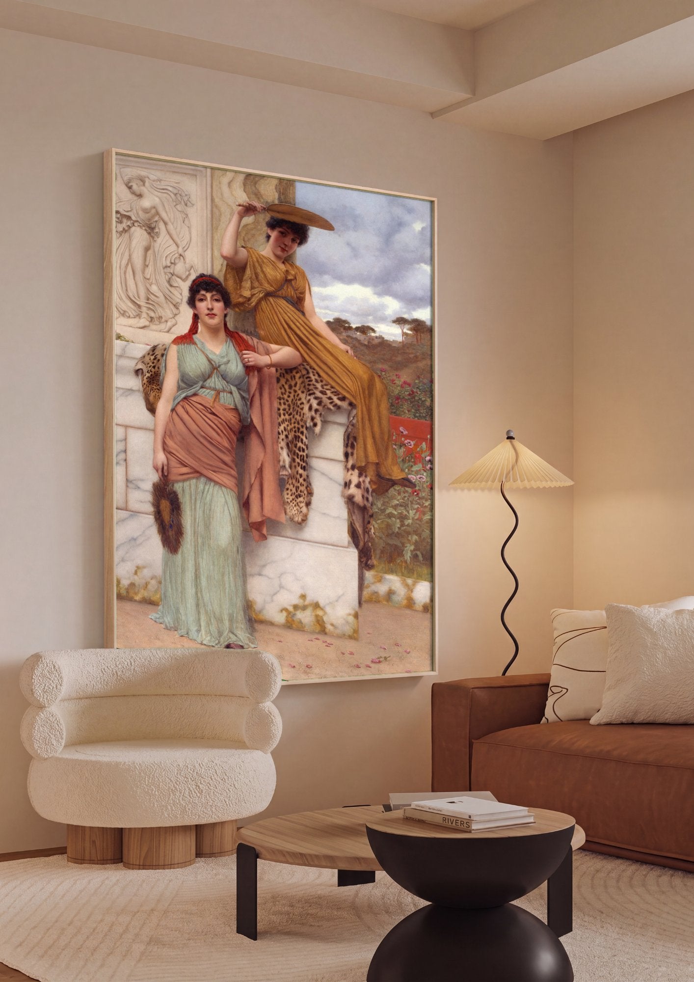 Quadro Decorativo Duas Figuras Clássicas - Godward em ambiente decorado