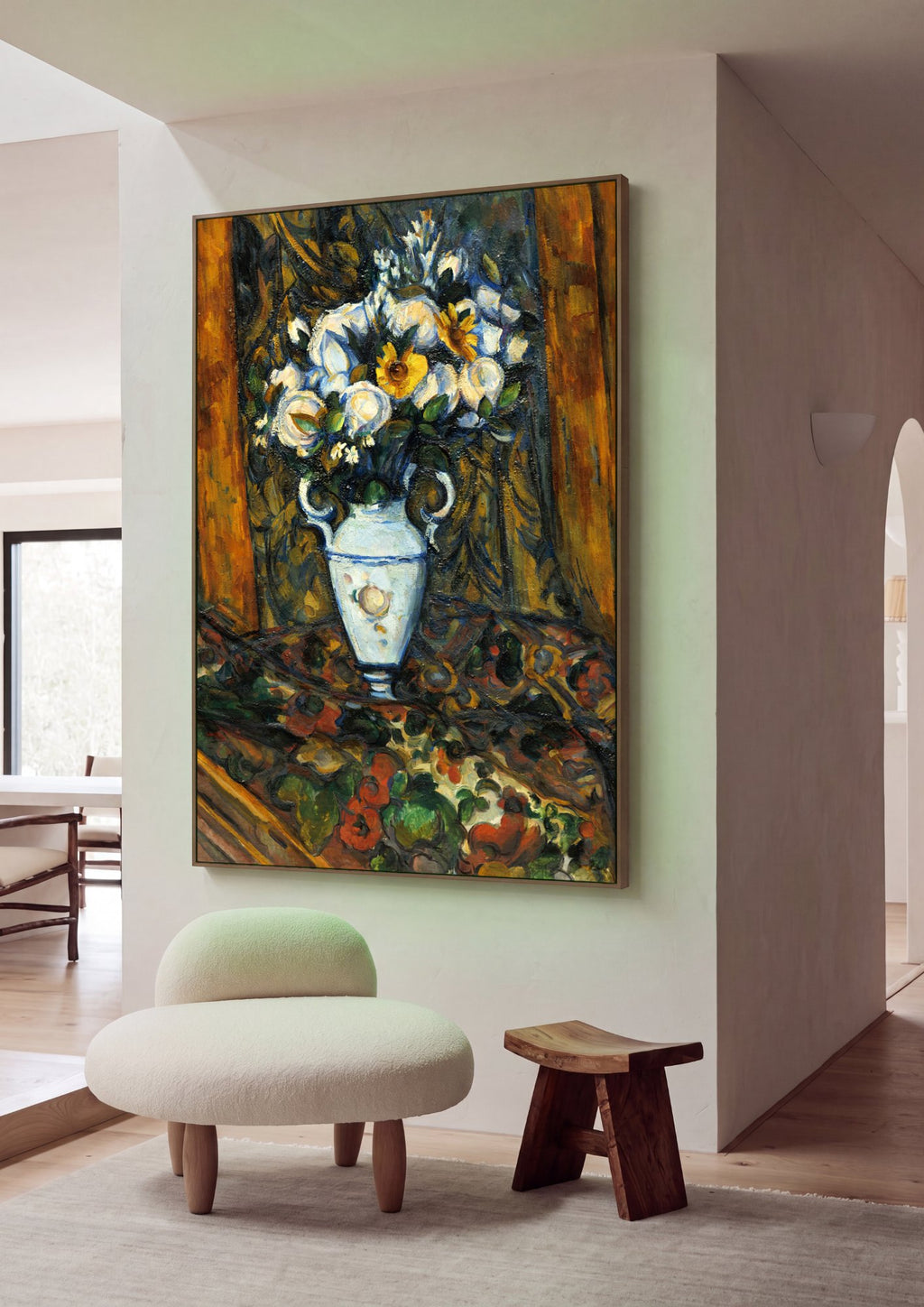 Quadro Decorativo Vaso de Flores - Paul Cézanne em ambiente decorado