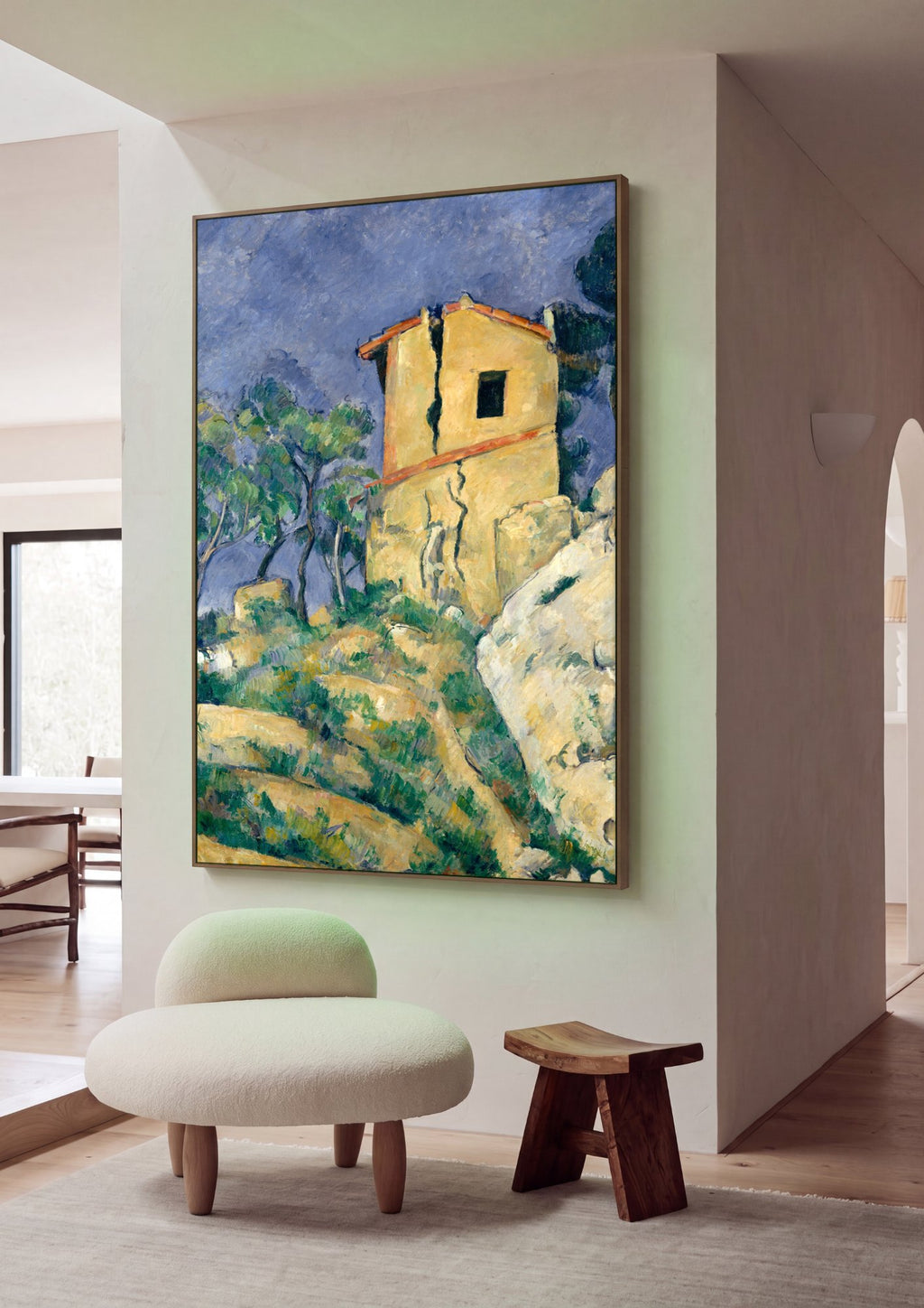 Quadro Decorativo A Casa Rachada - Paul Cézanne em ambiente decorado