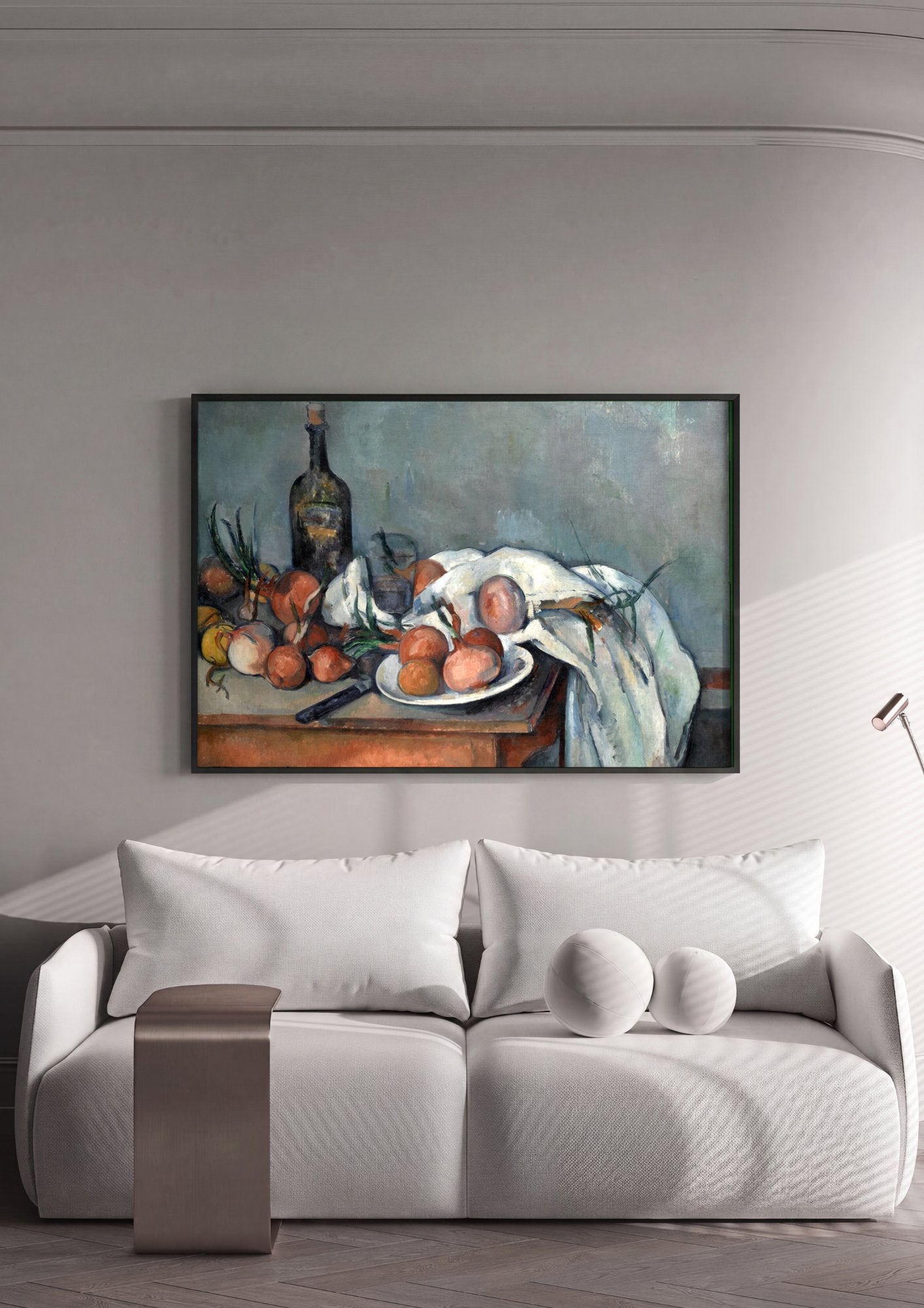 Quadro Decorativo Natureza-Morta com Cebolas - Paul Cézanne em ambiente decorado