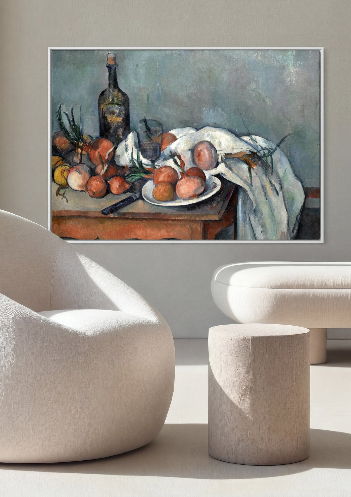 Quadro Decorativo Natureza-Morta com Cebolas - Paul Cézanne em ambiente decorado