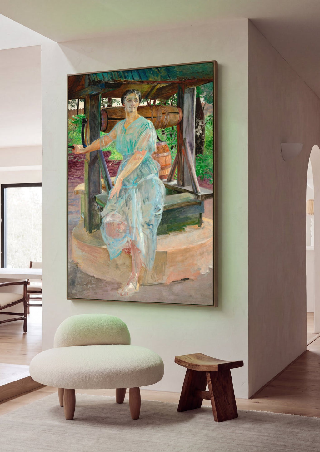 Quadro Decorativo A Mulher no Poco - Jacek Malczewski em ambiente decorado