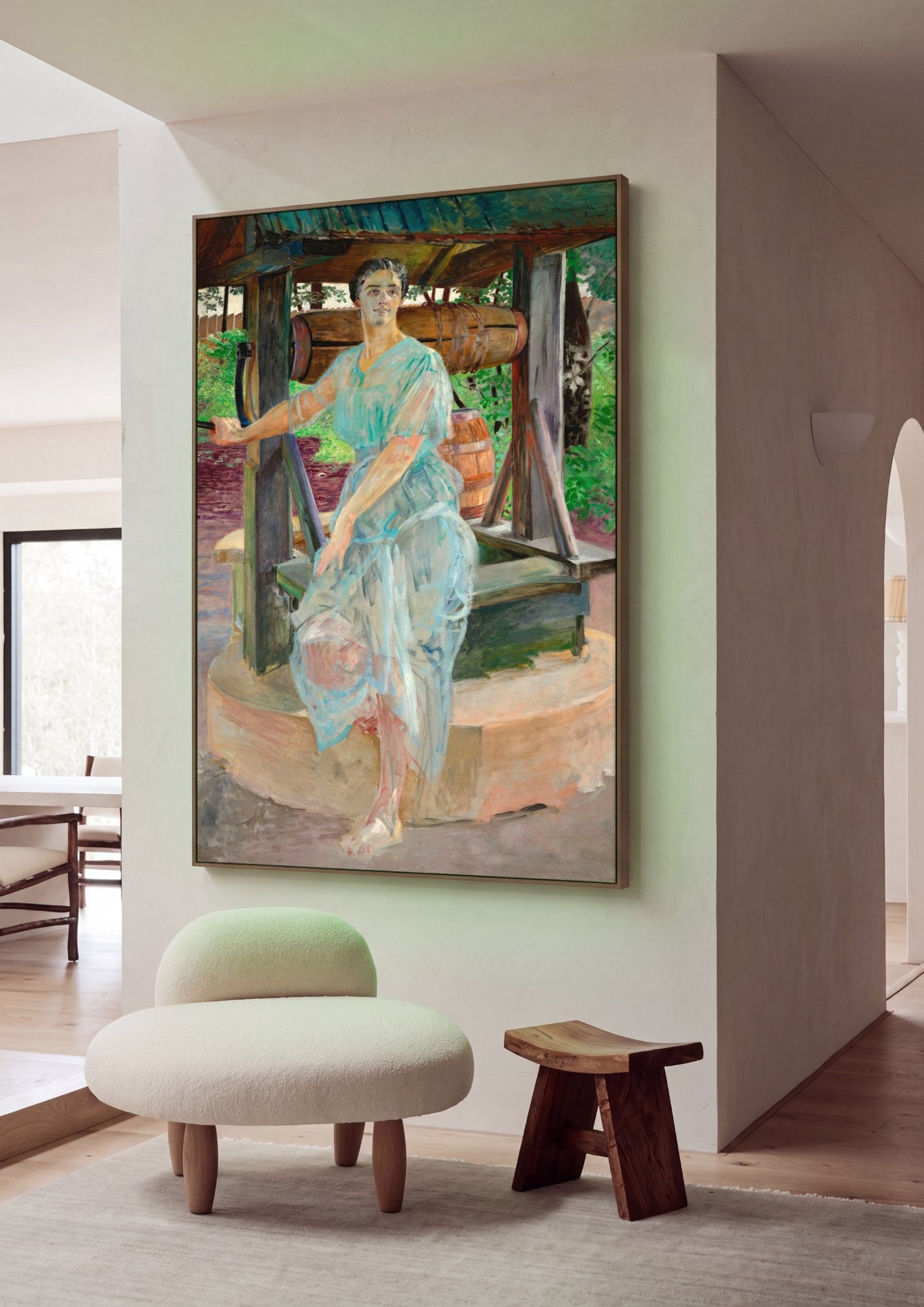 Quadro Decorativo A Mulher no Poco - Jacek Malczewski em ambiente decorado