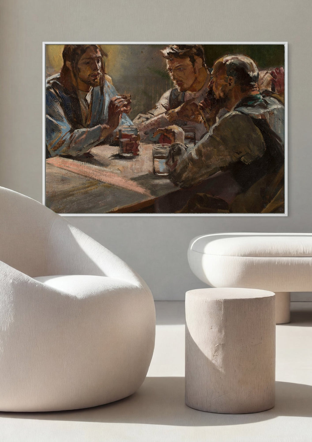 Quadro Decorativo A Ceia de Emaús - Jacek Malczewski em ambiente decorado
