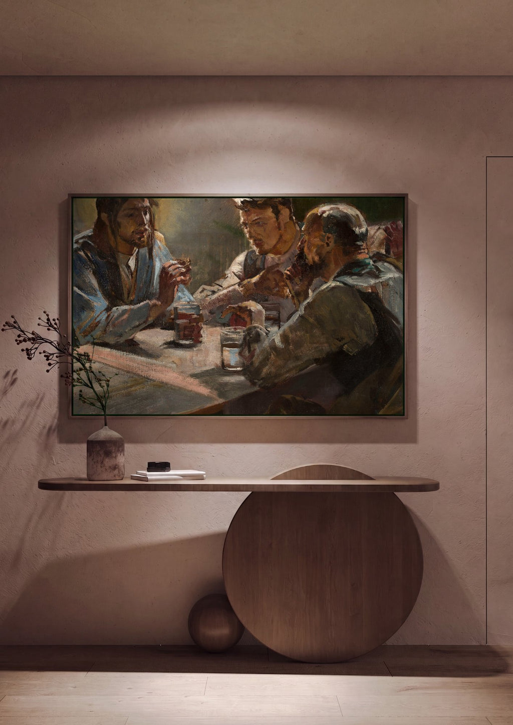 Quadro Decorativo A Ceia de Emaús - Jacek Malczewski em ambiente decorado