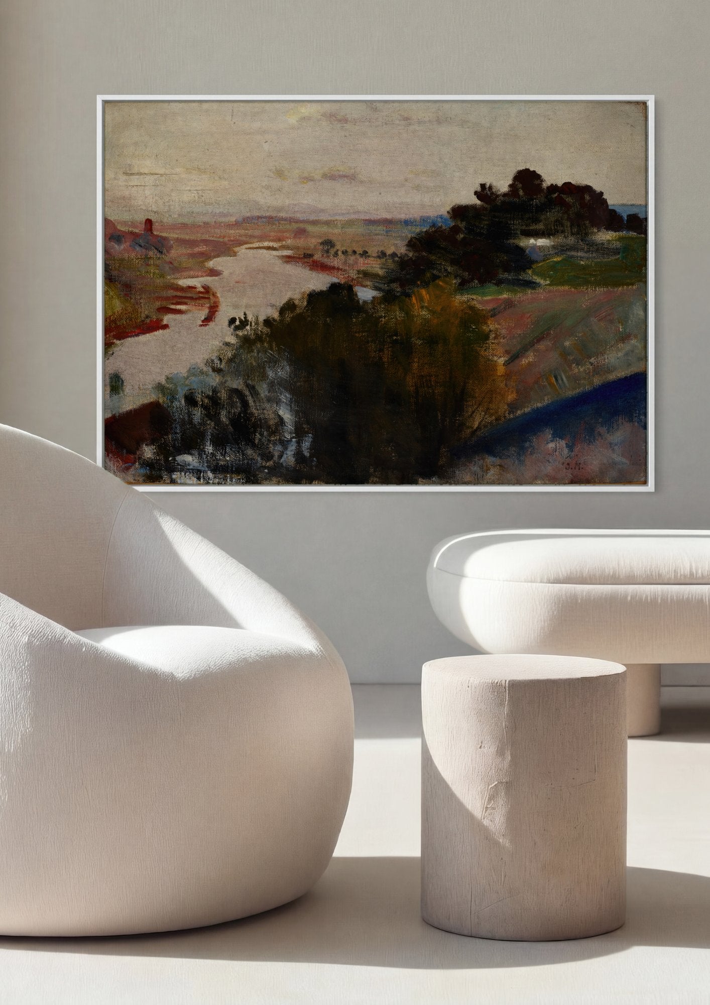 Quadro Decorativo Paisagem Fluvial - Jacek Malczewski em ambiente decorado