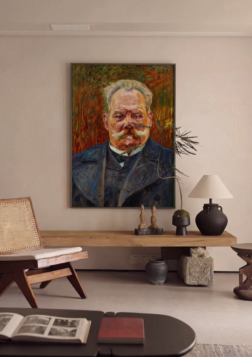 Quadro Decorativo Retrato de Homem - Jacek Malczewski em ambiente decorado