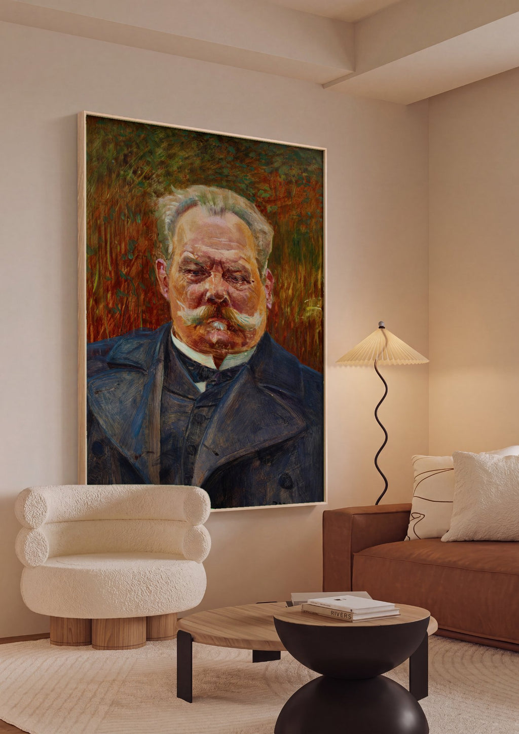 Quadro Decorativo Retrato de Homem - Jacek Malczewski em ambiente decorado