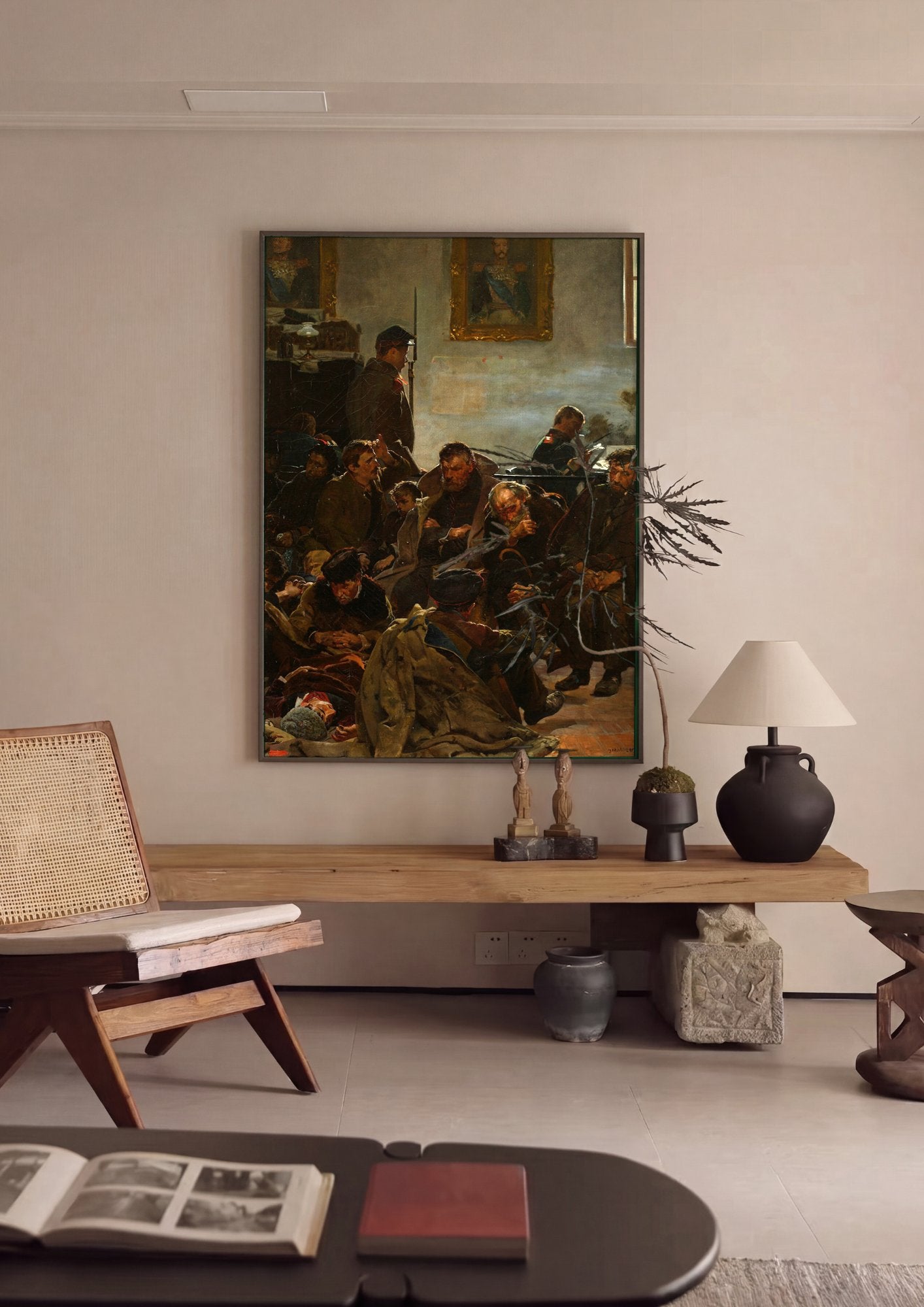 Quadro Decorativo 'O Dia da Partida' - Jacek Malczewski em ambiente decorado
