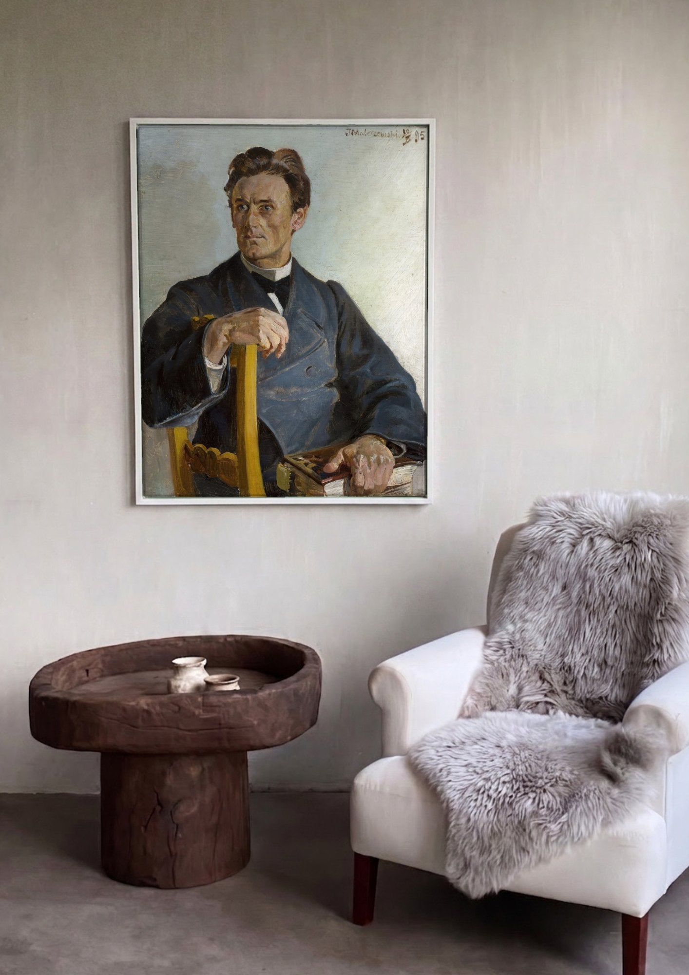 Quadro Decorativo Retrato de Homem - Jacek Malczewski em ambiente decorado