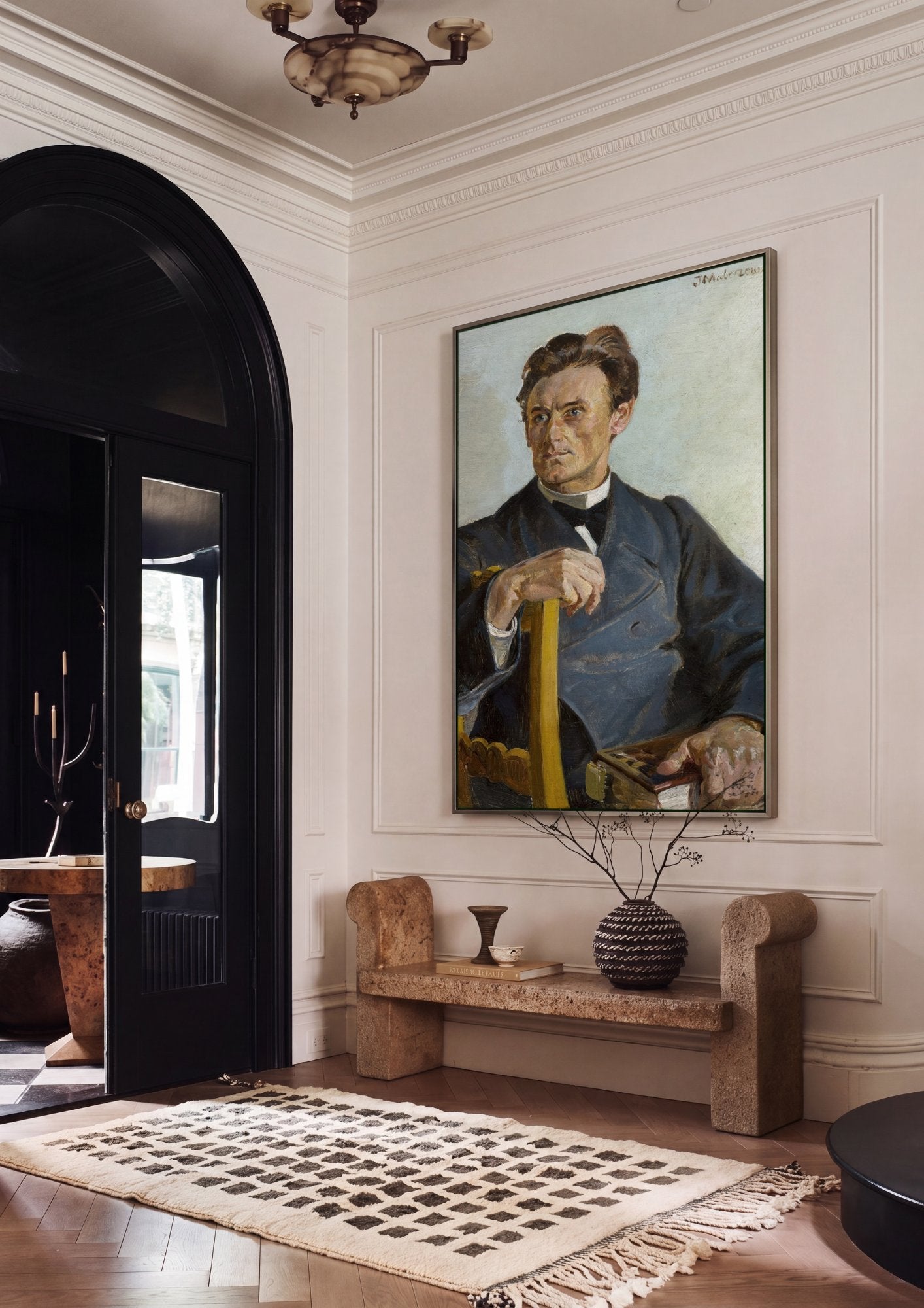 Quadro Decorativo Retrato de Homem - Jacek Malczewski em ambiente decorado