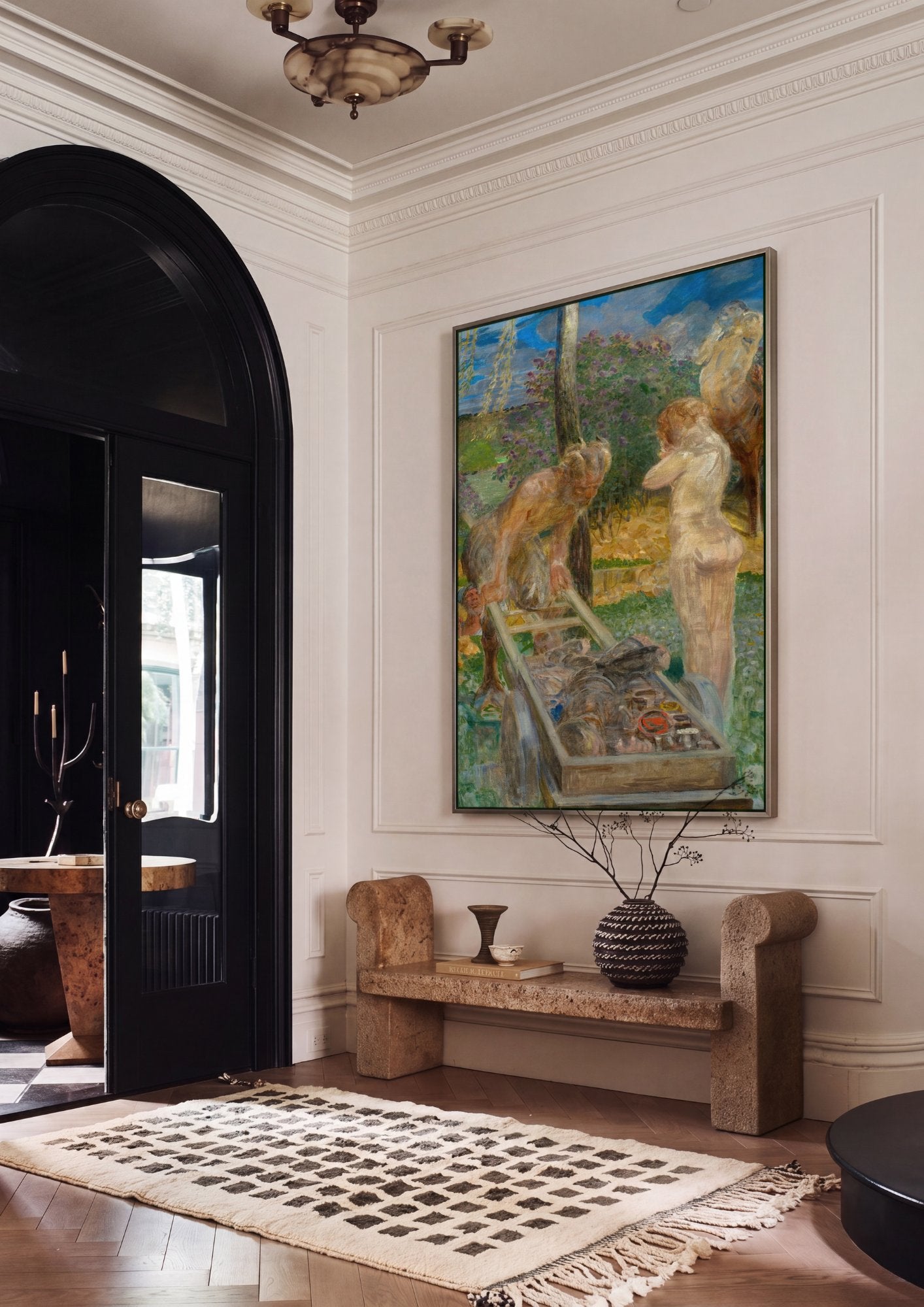 Quadro Decorativo A Carroça de Pan - Jacek Malczewski em ambiente decorado