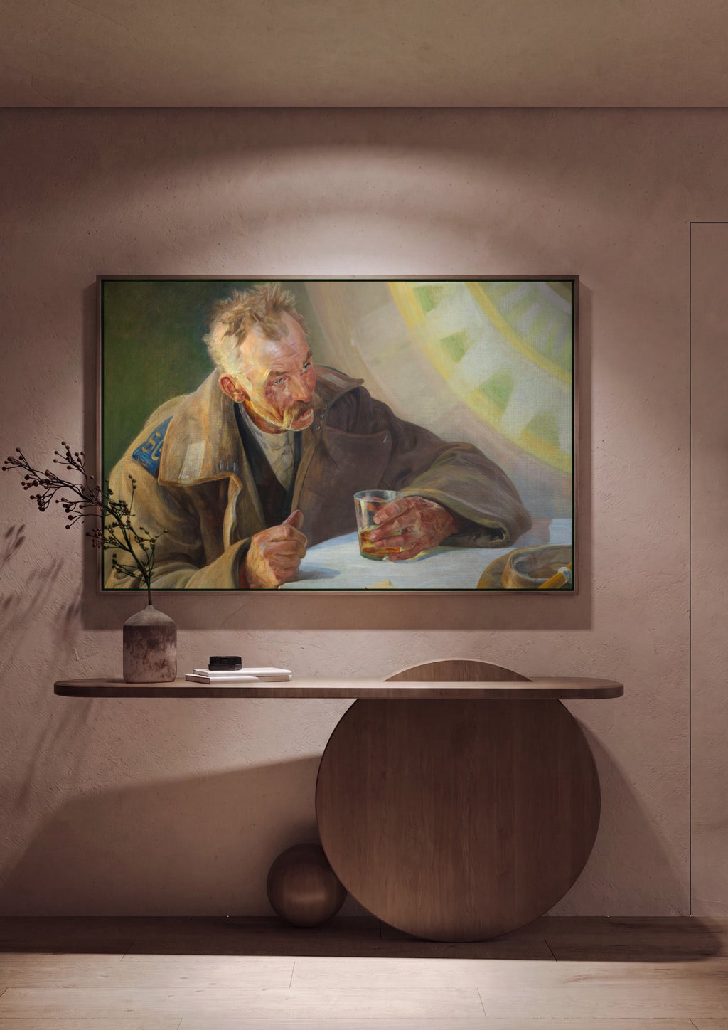 Quadro Decorativo O Velho Soldado - Jacek Malczewski em ambiente decorado