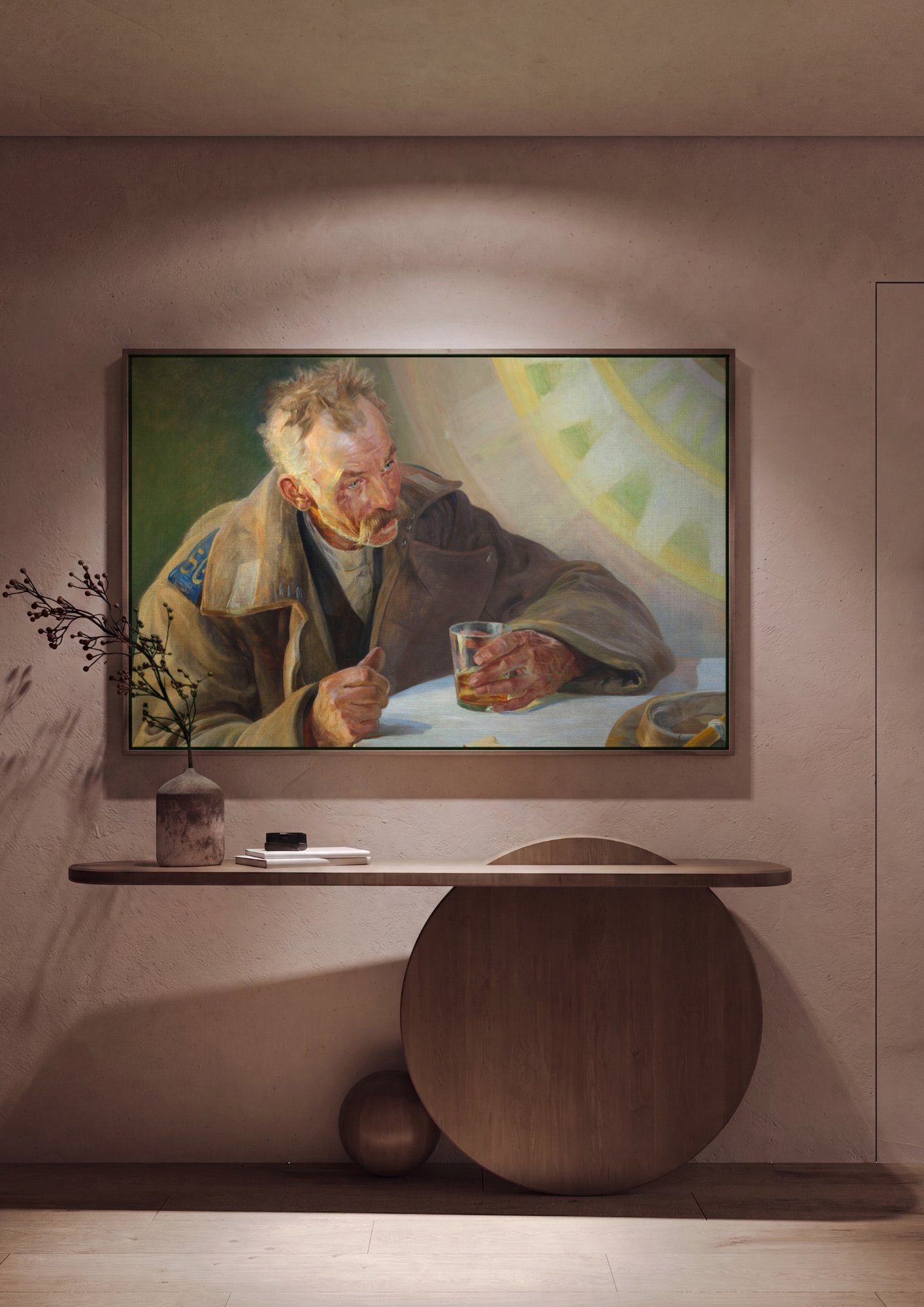 Quadro Decorativo O Velho Soldado - Jacek Malczewski em ambiente decorado
