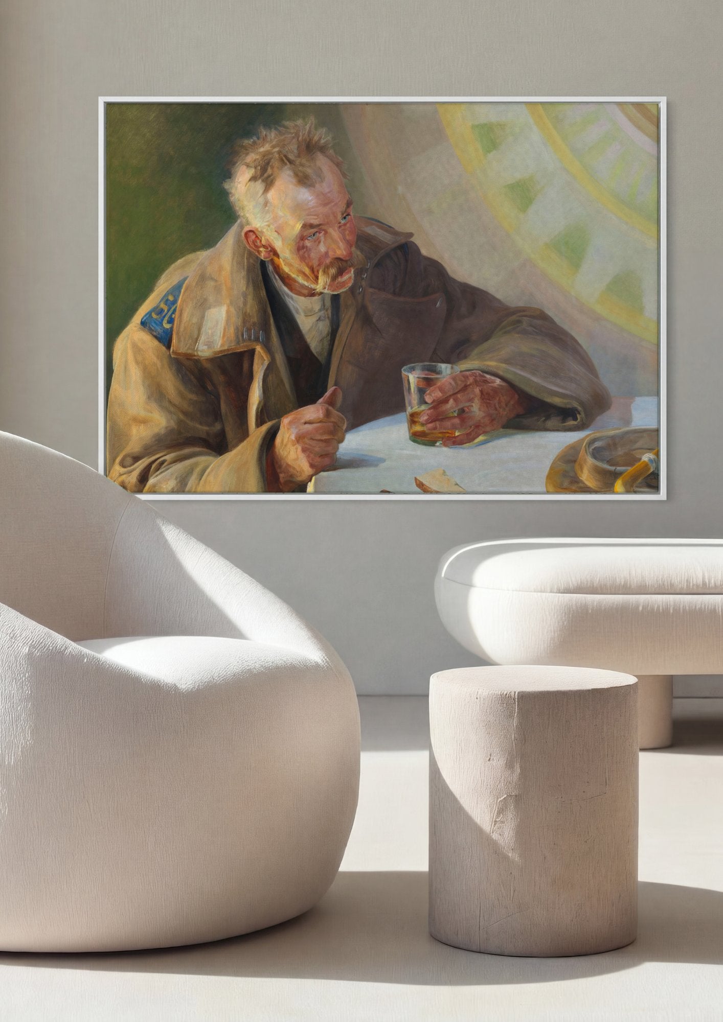 Quadro Decorativo O Velho Soldado - Jacek Malczewski em ambiente decorado