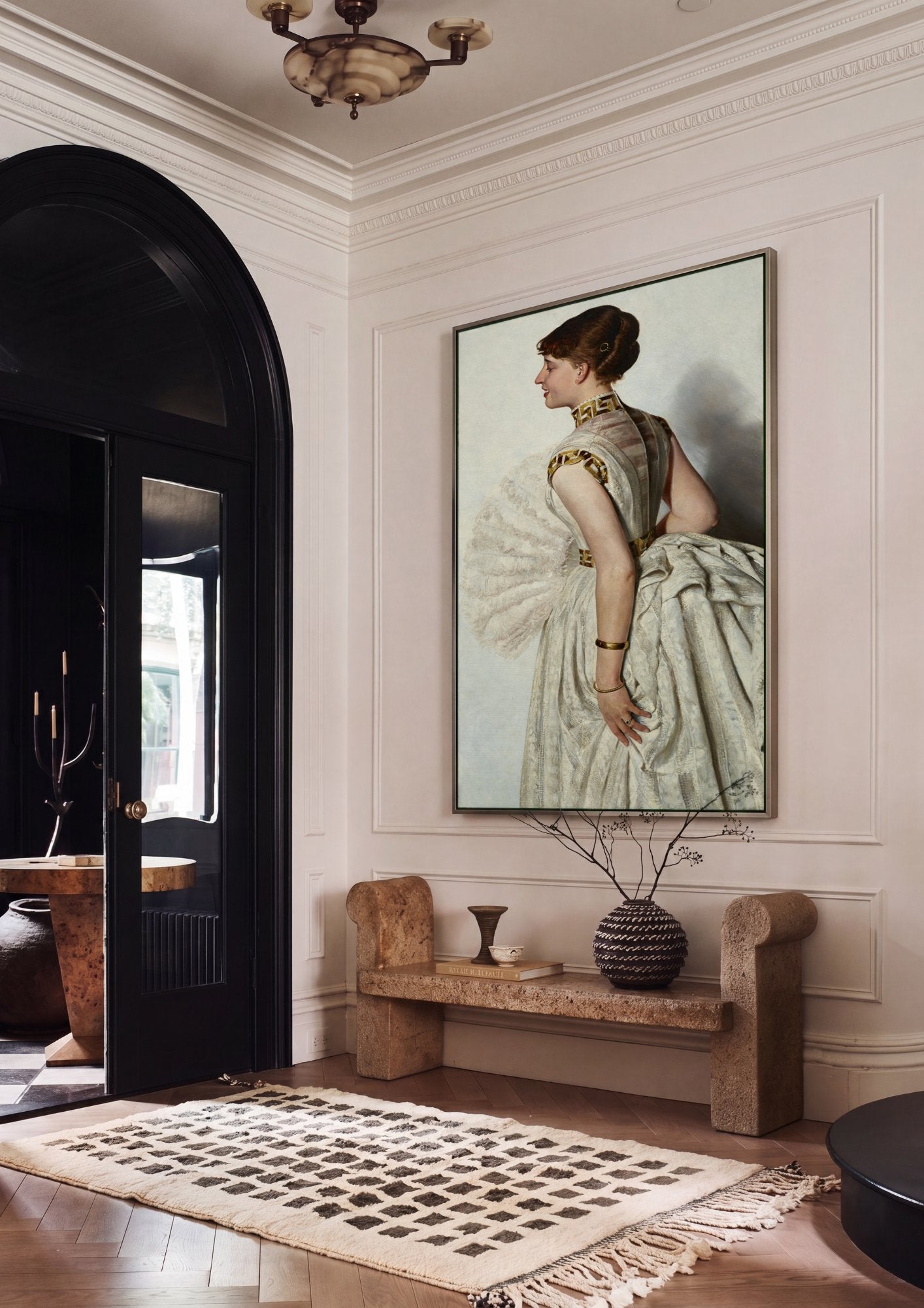 Quadro Decorativo A Dama de Branco - Jacek Malczewski em ambiente decorado