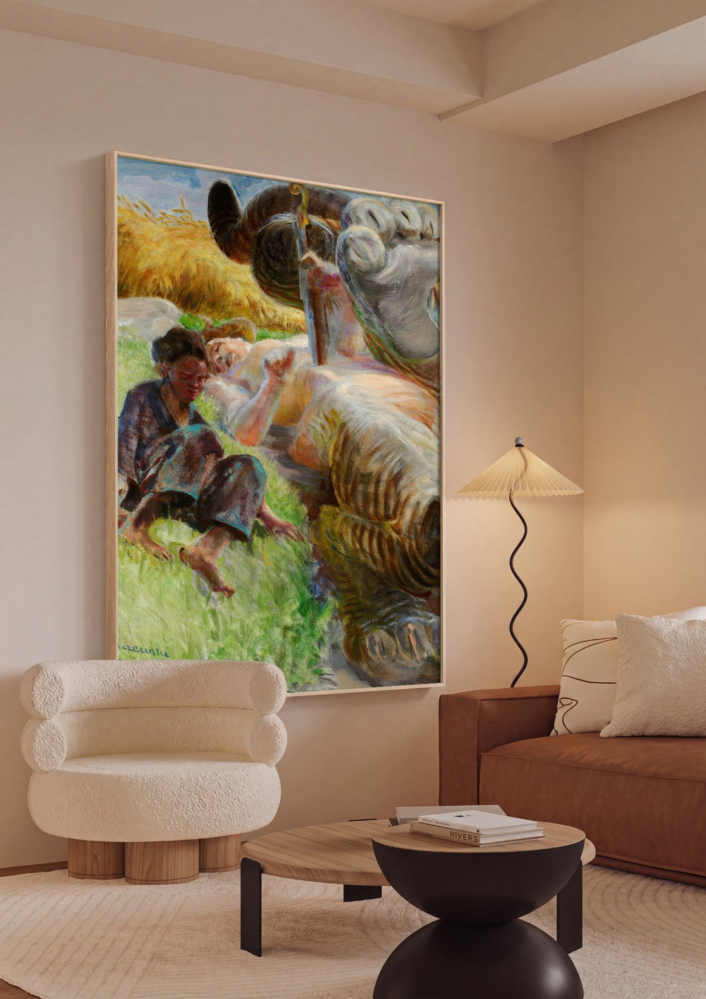 Quadro Decorativo Apolo e Marcias - Jacek Malczewski em ambiente decorado