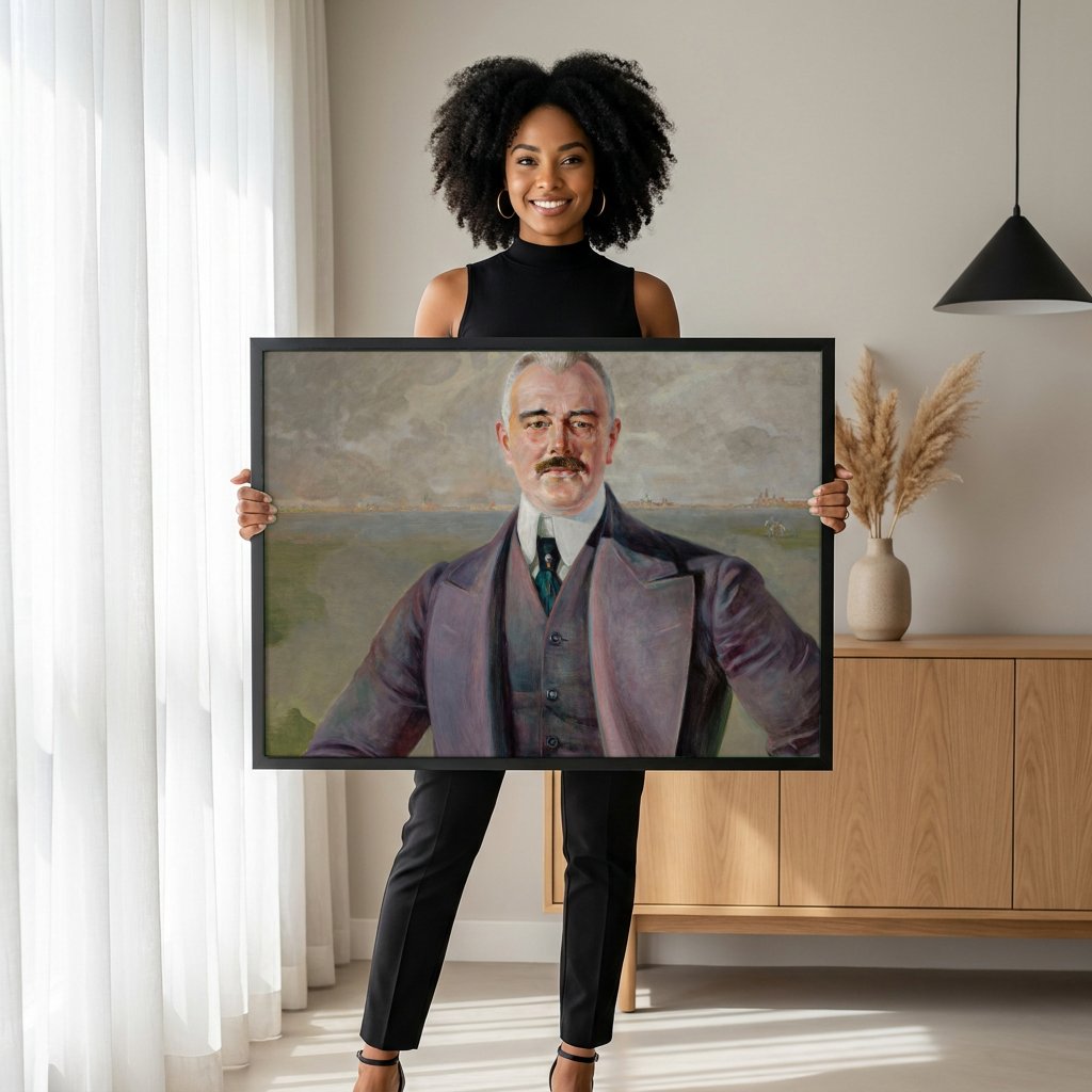Quadro Decorativo Retrato de Homem - Jacek Malczewski com modelo em ambiente