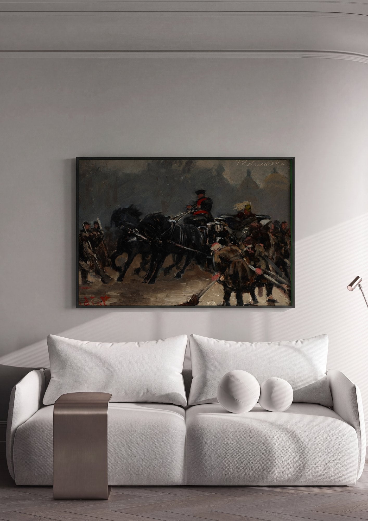 Quadro Decorativo 'Entrada Triunfal' - Jacek Malczewski em ambiente decorado