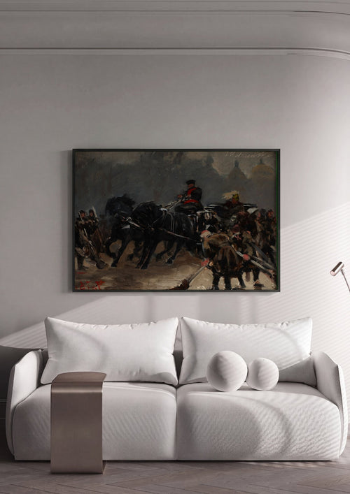 Quadro Decorativo 'Entrada Triunfal' - Jacek Malczewski em ambiente decorado