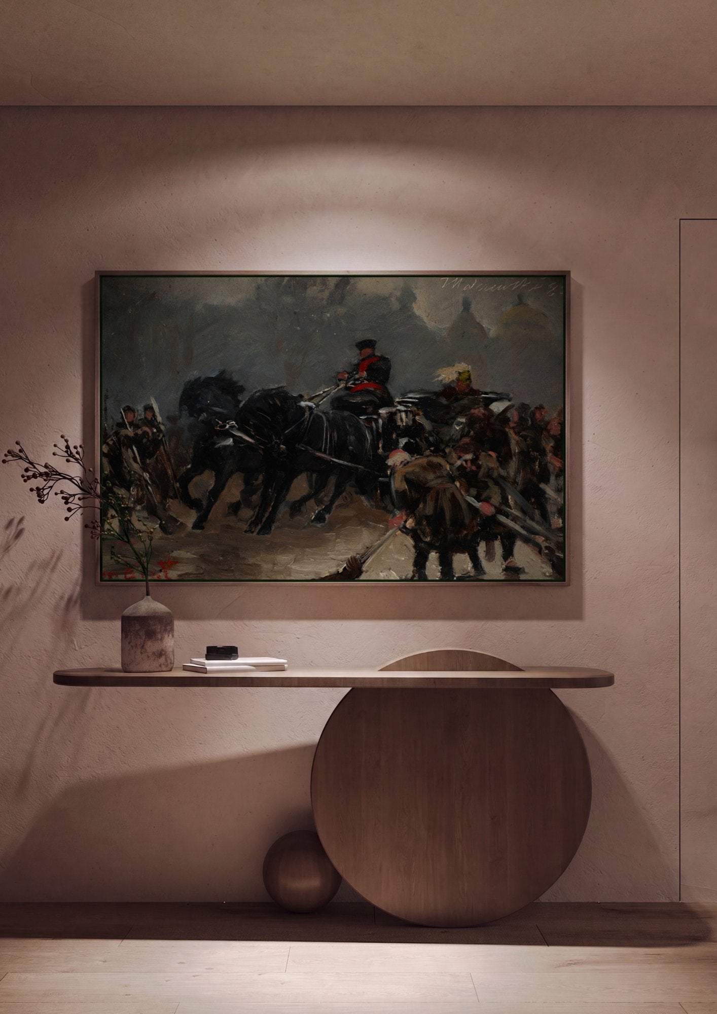 Quadro Decorativo 'Entrada Triunfal' - Jacek Malczewski em ambiente decorado