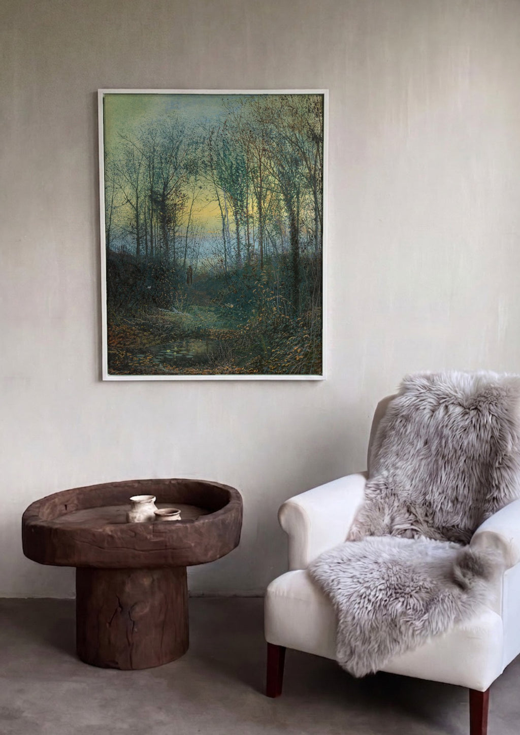Quadro Decorativo Floresta ao Anoitecer - Grimshaw em ambiente decorado