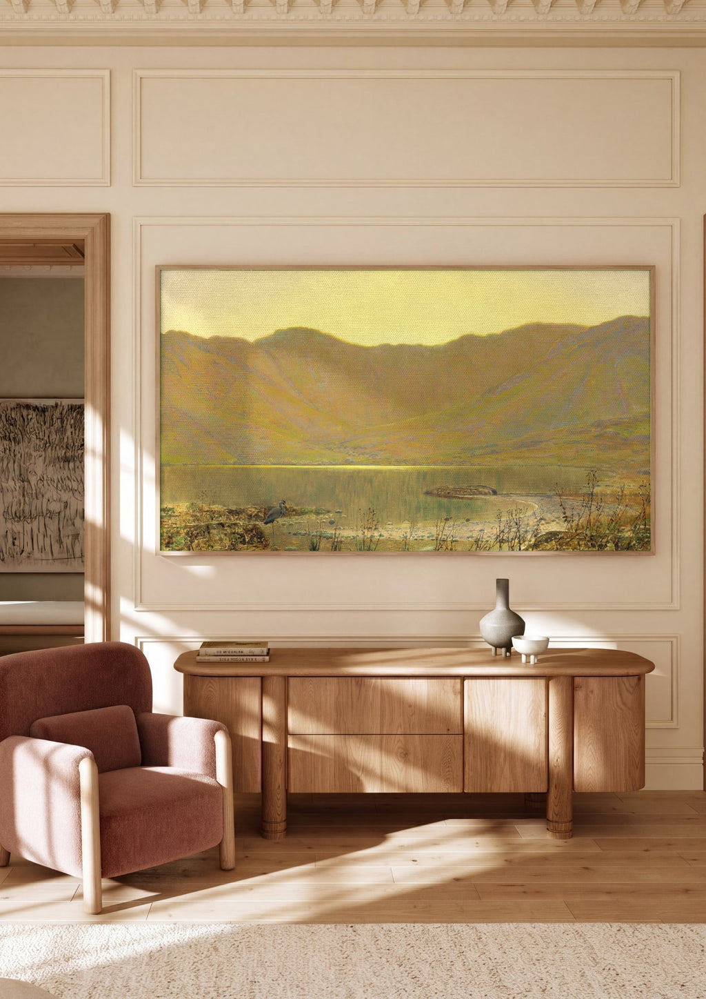 Quadro Decorativo Paisagem ao Entardecer - Grimshaw em ambiente decorado
