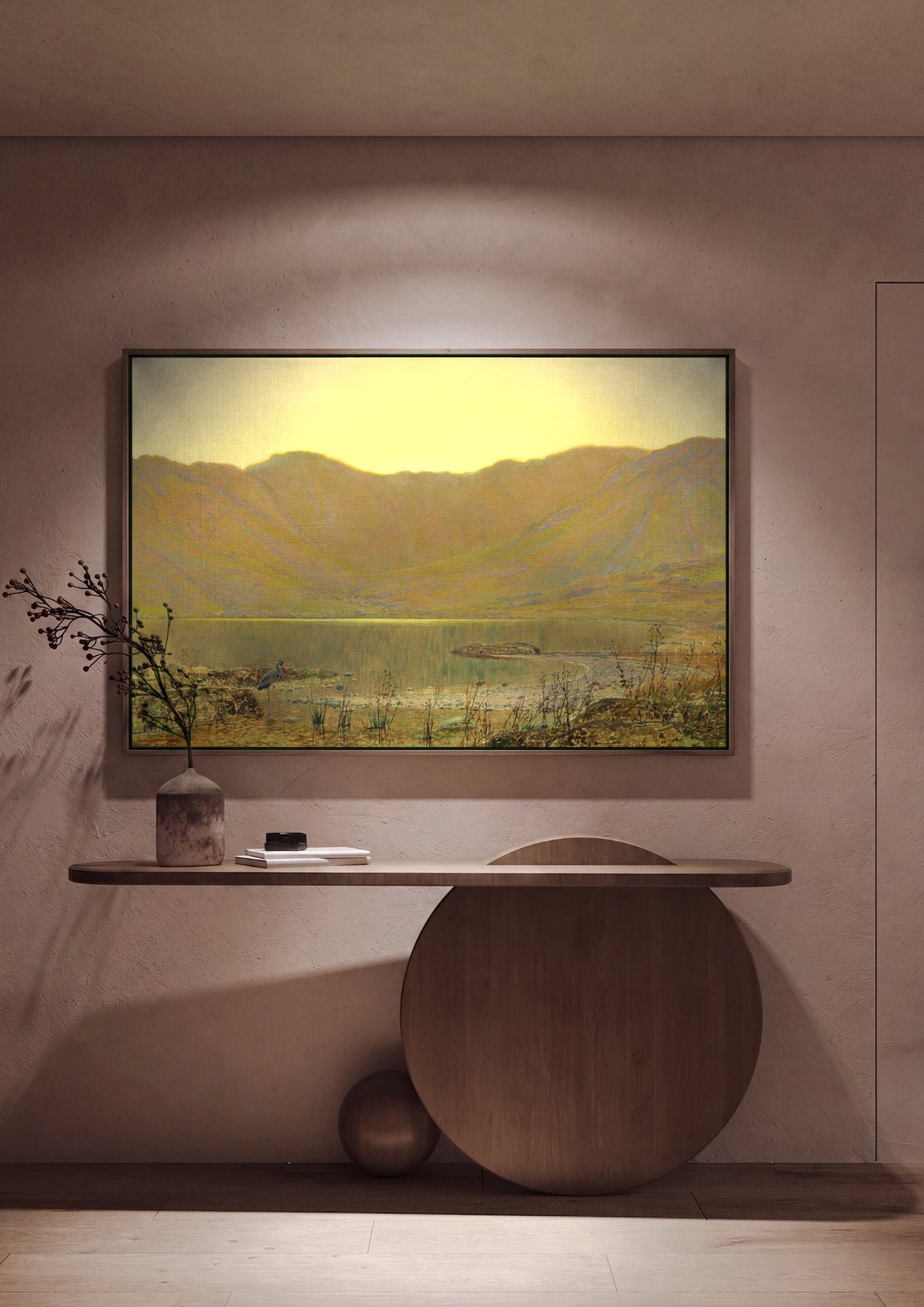 Quadro Decorativo Paisagem ao Entardecer - Grimshaw em ambiente decorado