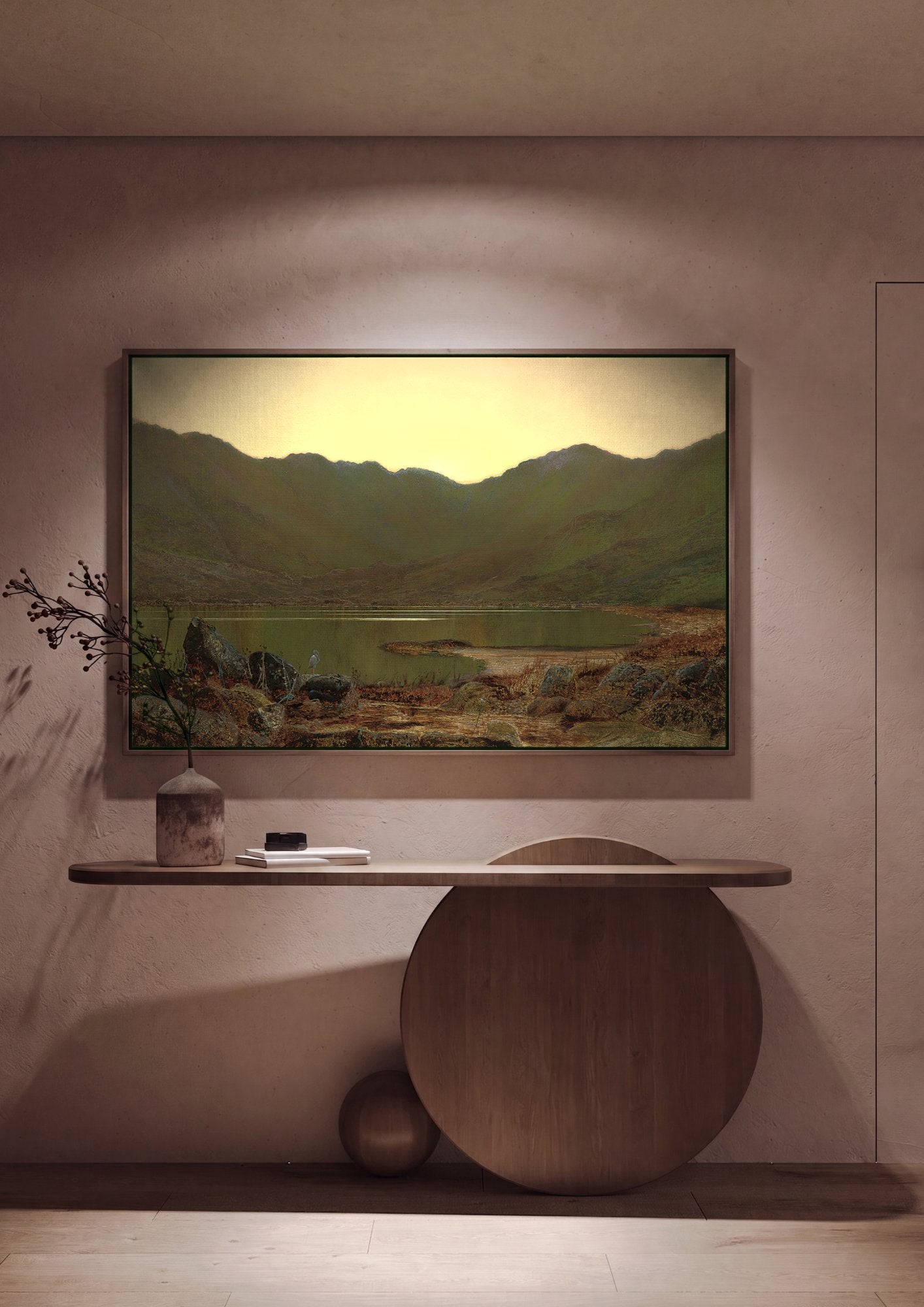 Quadro Decorativo Paisagem ao Entardecer - Grimshaw em ambiente decorado