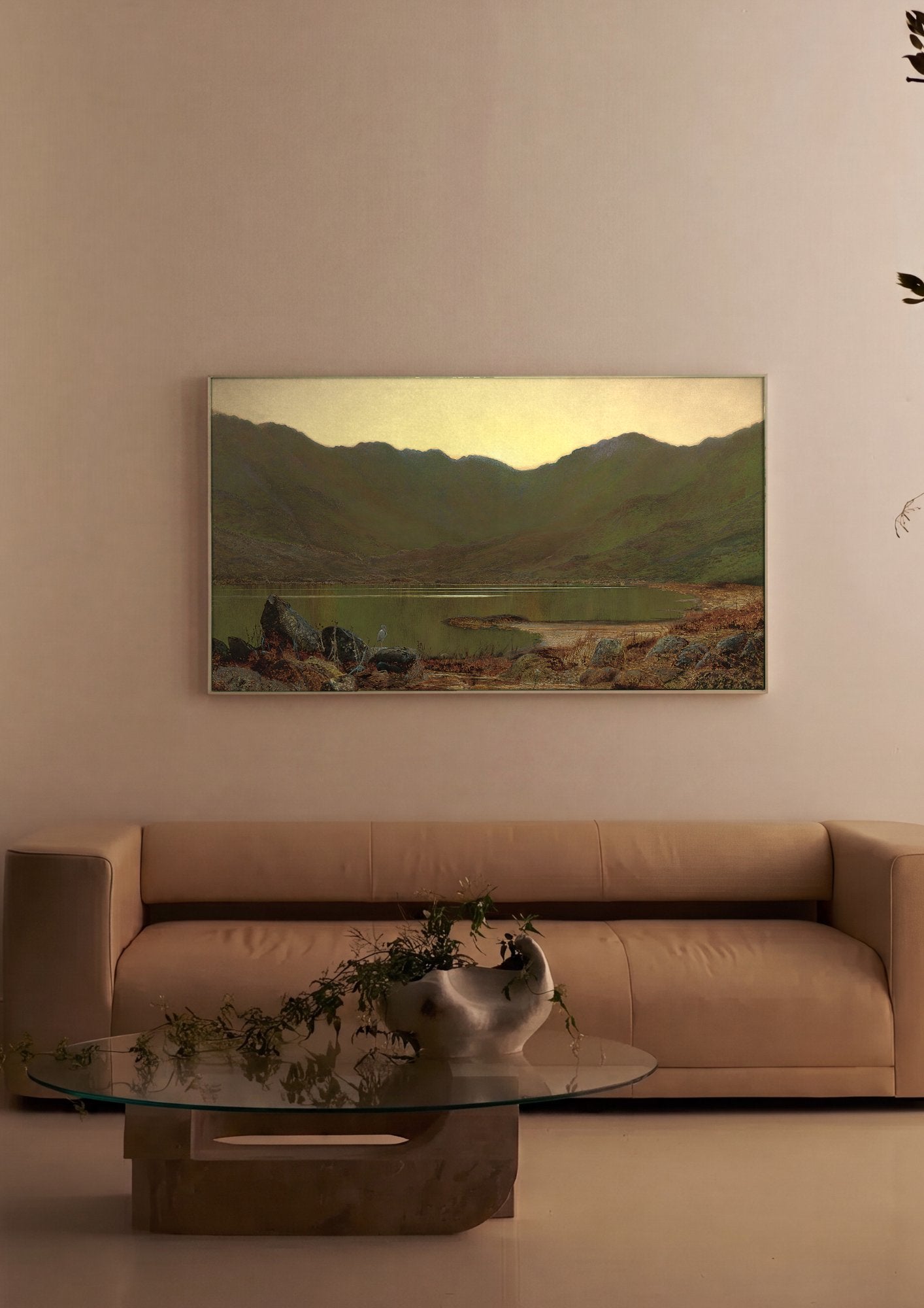 Quadro Decorativo Paisagem ao Entardecer - Grimshaw em ambiente decorado